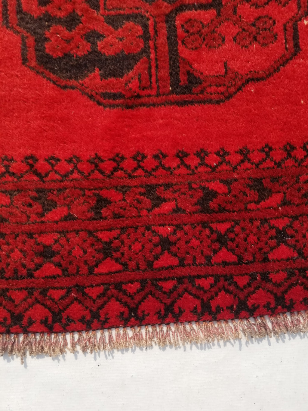 Antique Traditional Handmade Afghan Wool Multicolor Rug 187x101cm