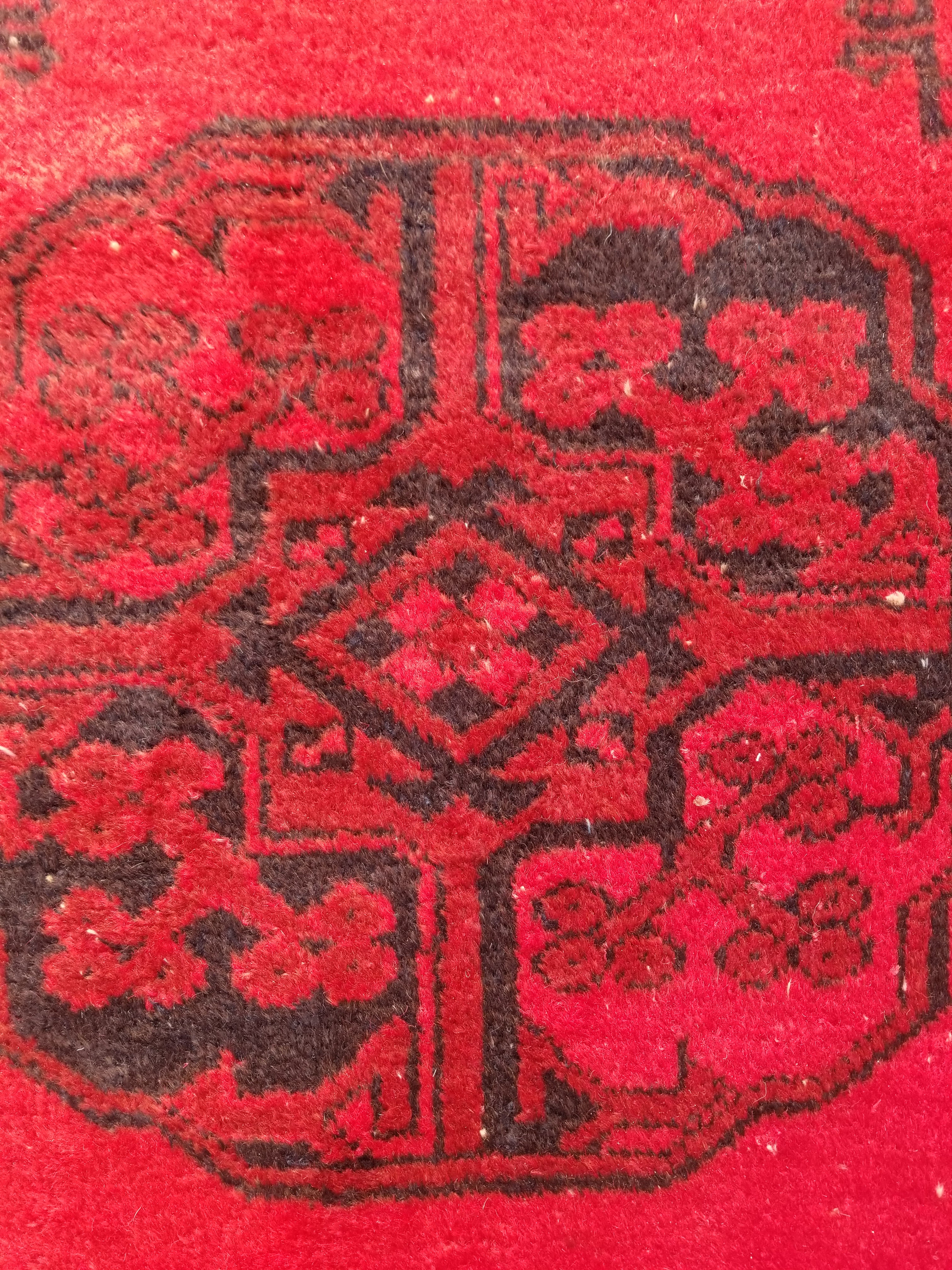 Antique Traditional Handmade Afghan Wool Multicolor Rug 187x101cm