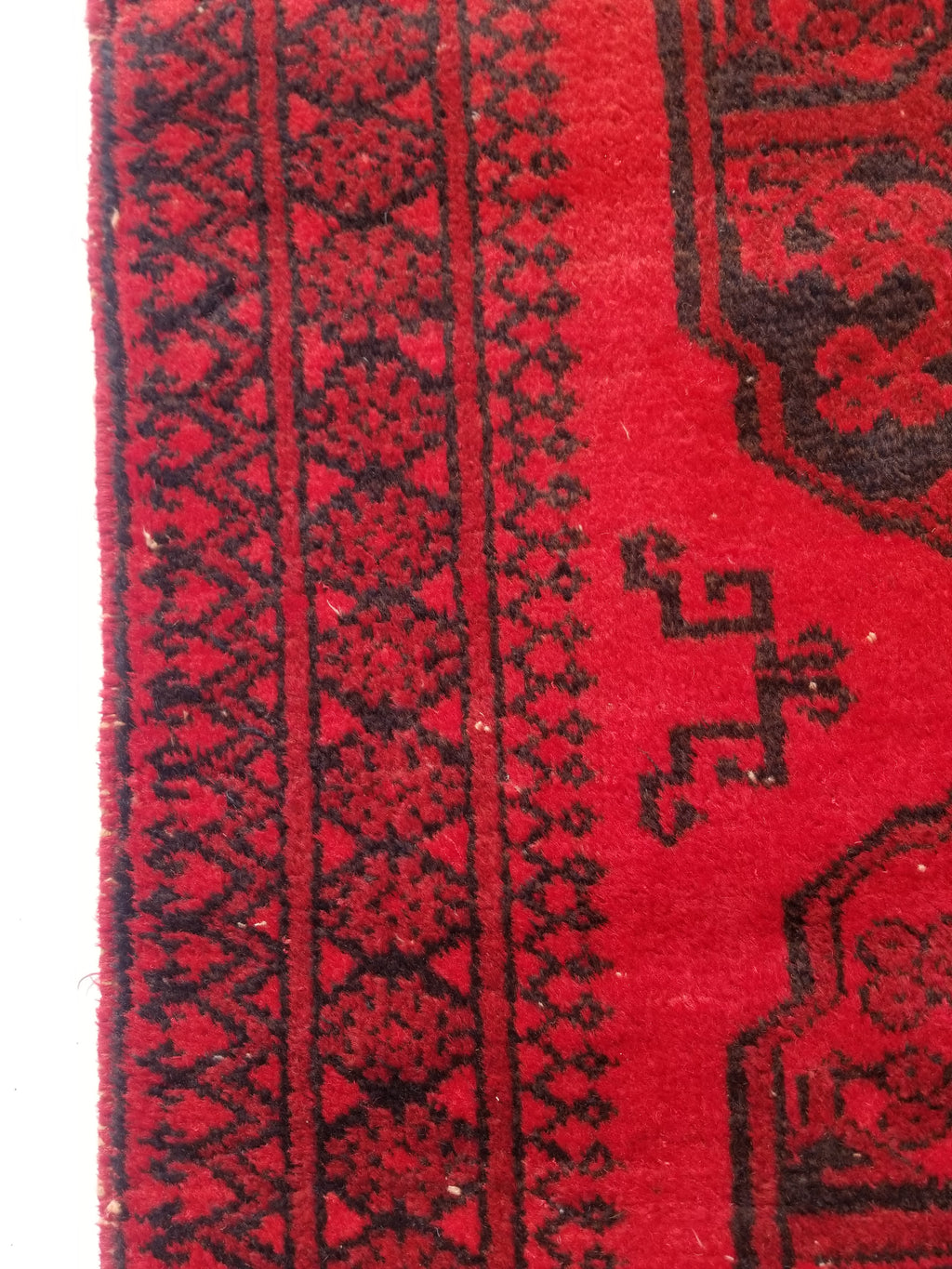 Antique Traditional Handmade Afghan Wool Multicolor Rug 187x101cm