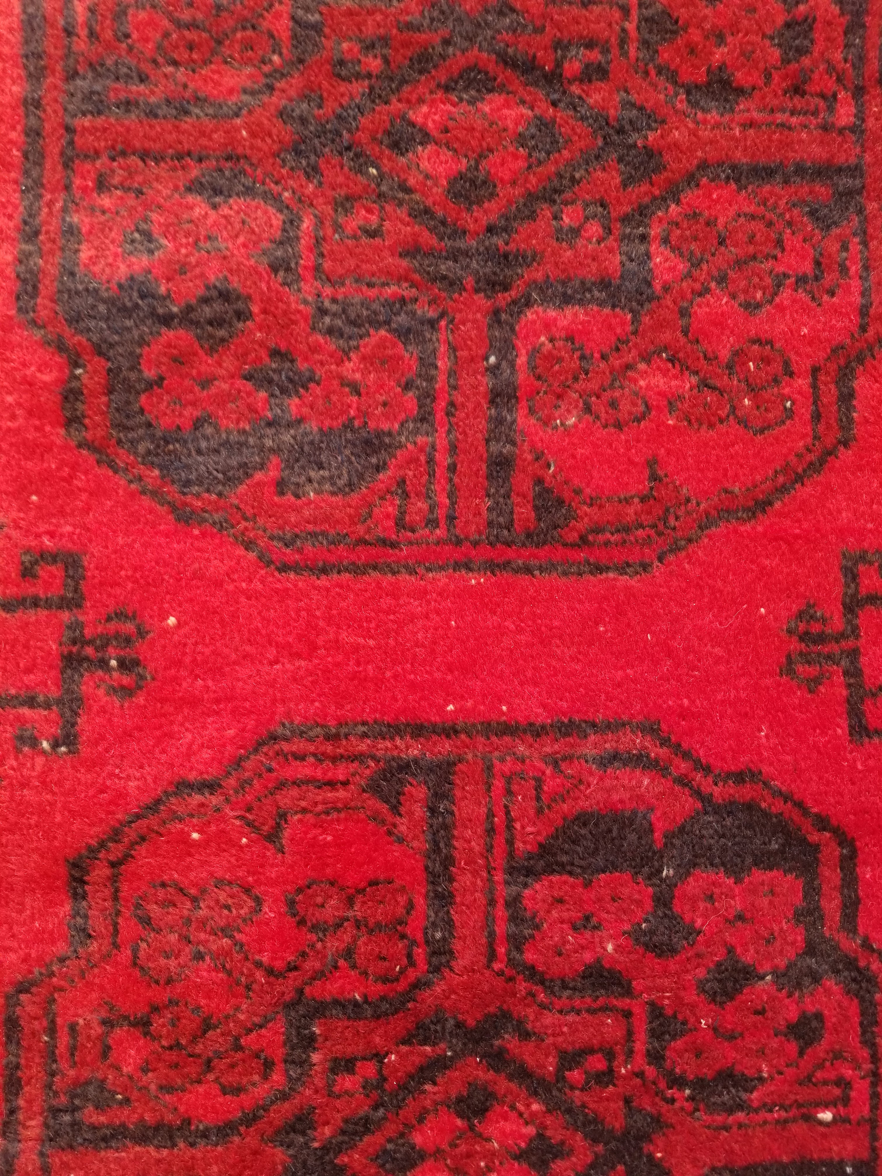 Antique Traditional Handmade Afghan Wool Multicolor Rug 187x101cm
