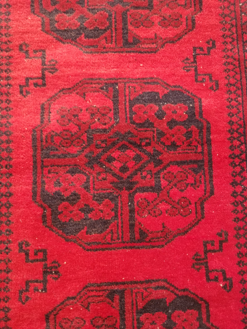 Antique Traditional Handmade Afghan Wool Multicolor Rug 187x101cm