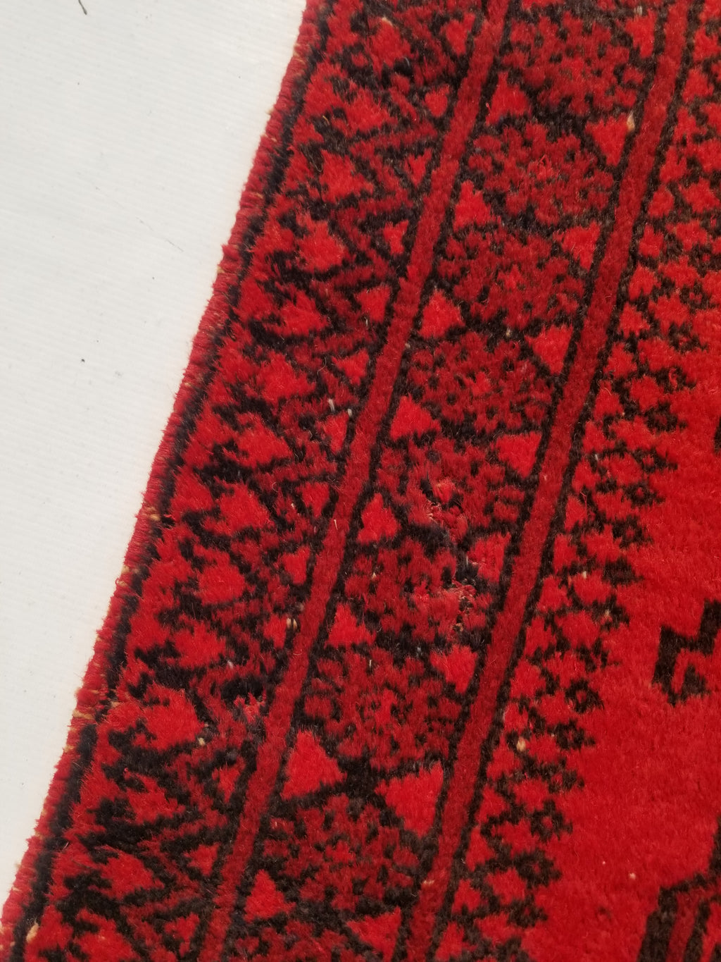 Antique Traditional Handmade Afghan Wool Multicolor Rug 187x101cm