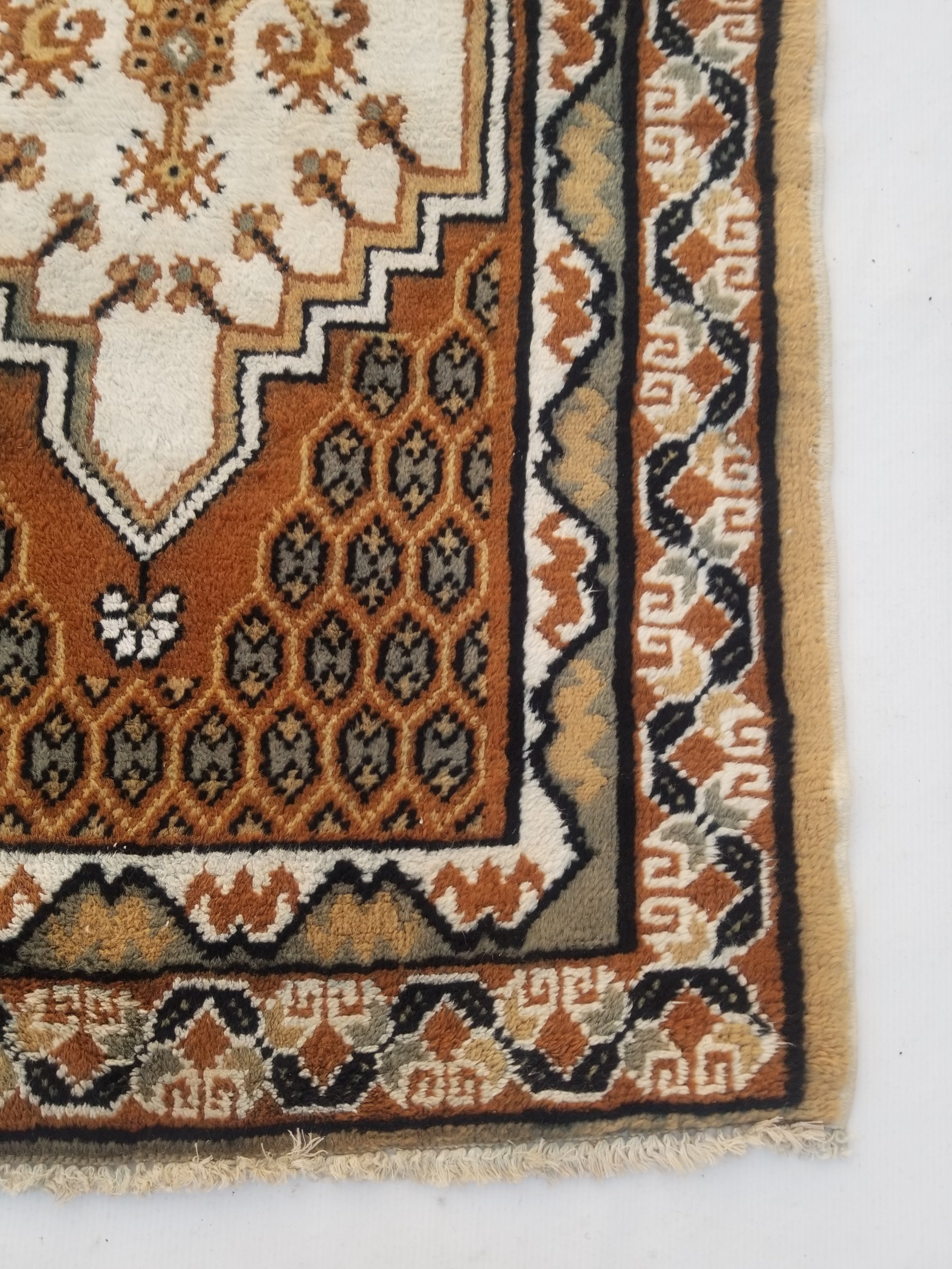 Vintage Traditional Handmade Tunisian Tribal Wool Multicolor Rug 143x80cm