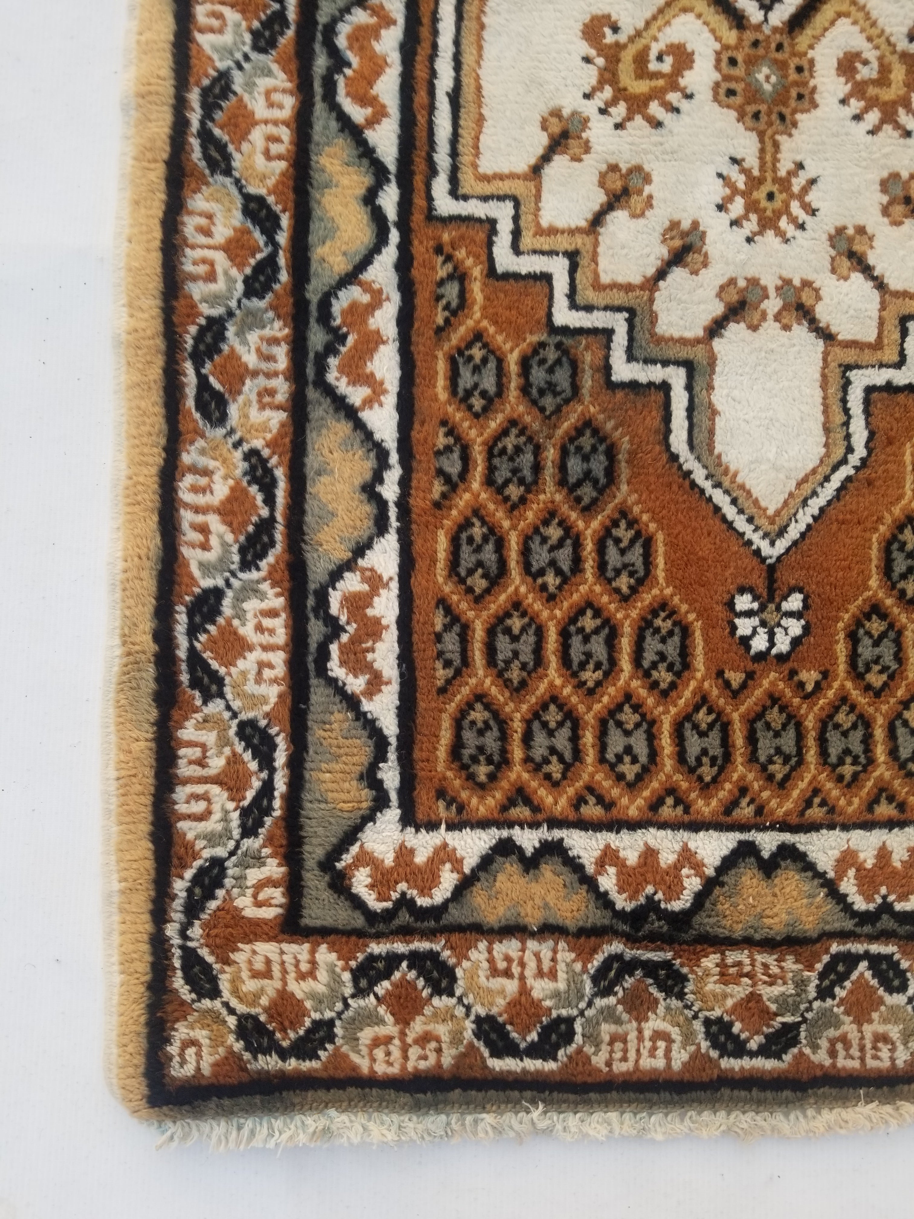 Vintage Traditional Handmade Tunisian Tribal Wool Multicolor Rug 143x80cm