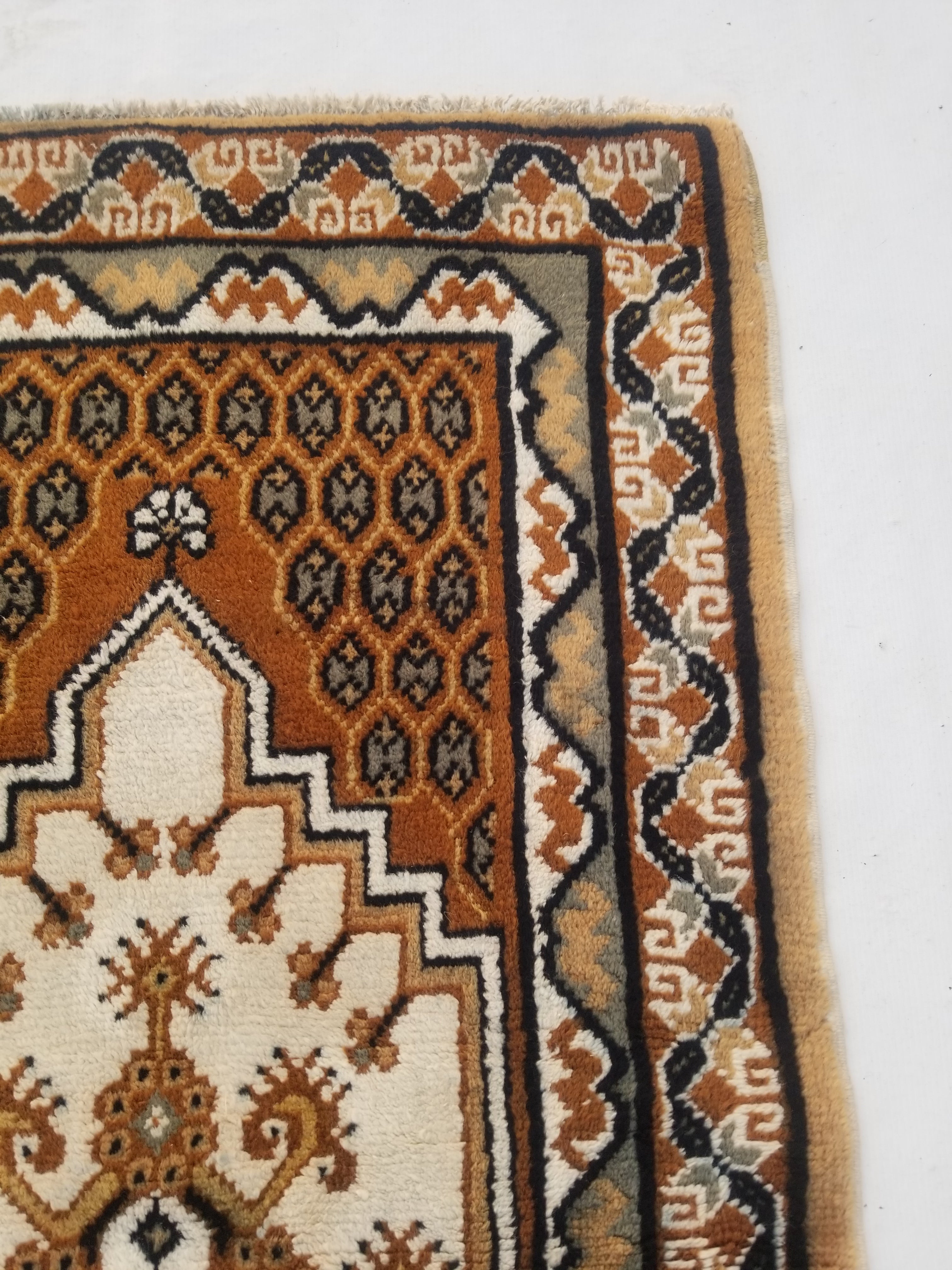 Vintage Traditional Handmade Tunisian Tribal Wool Multicolor Rug 143x80cm