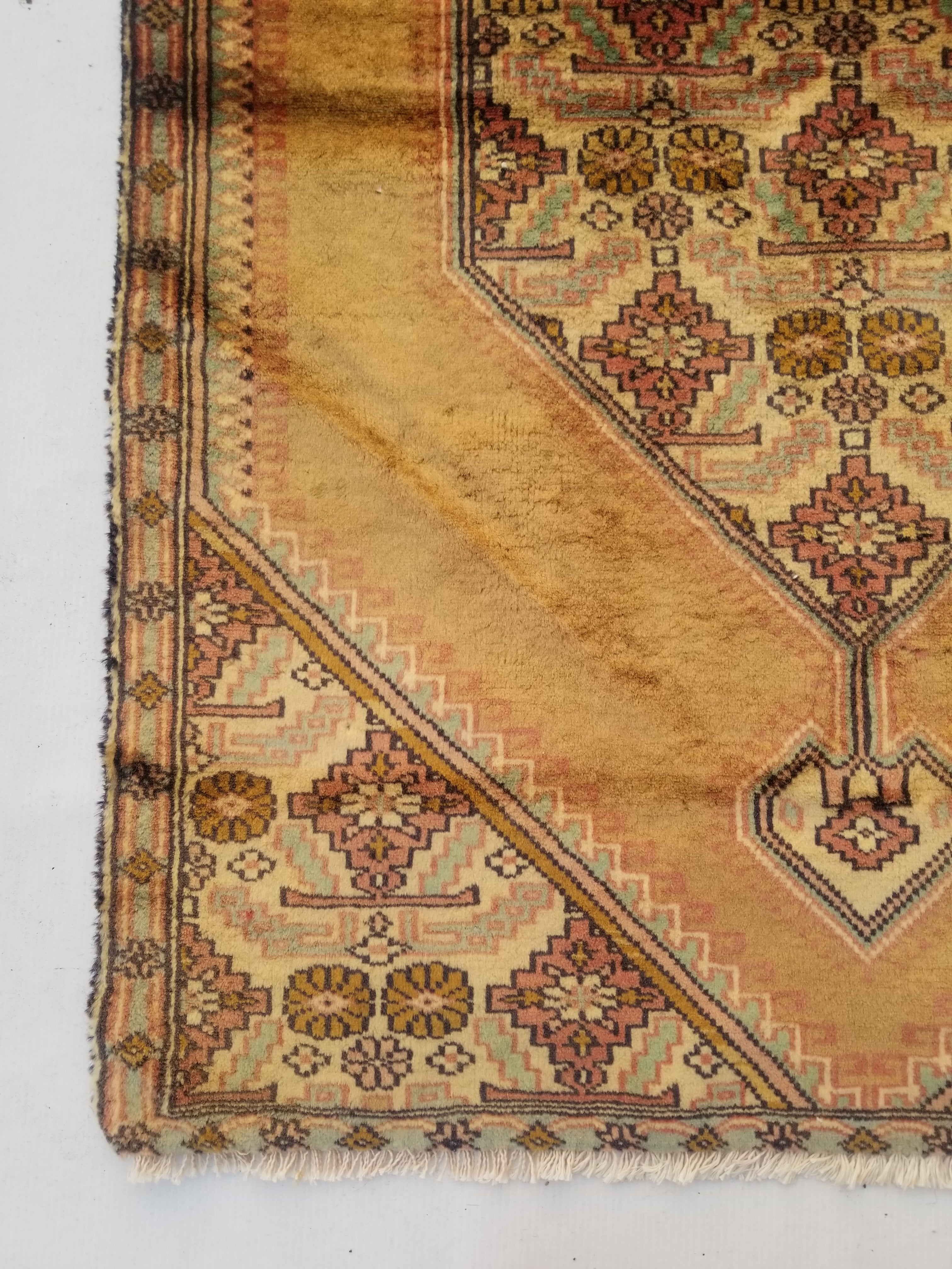 Distressed Antique Traditional Handmade Turkish Wool Multicolor Rug 120x77cm