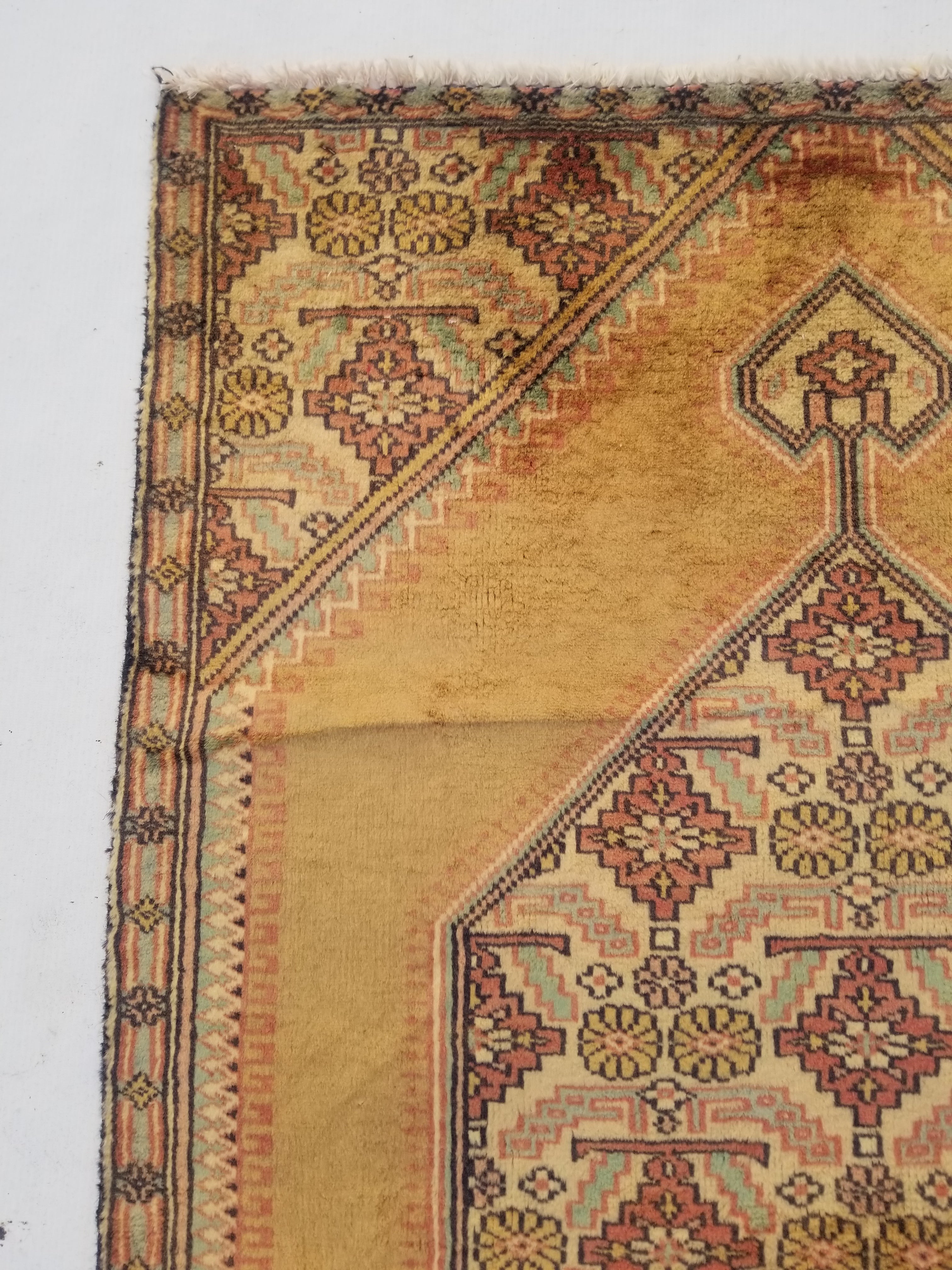 Distressed Antique Traditional Handmade Turkish Wool Multicolor Rug 120x77cm