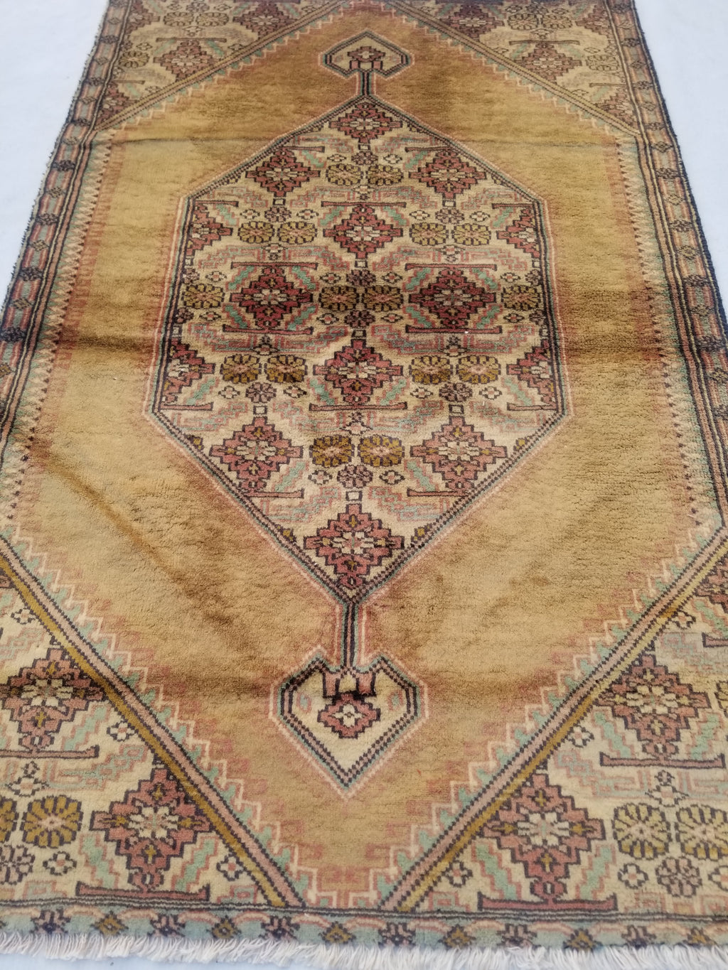 Distressed Antique Traditional Handmade Turkish Wool Multicolor Rug 120x77cm