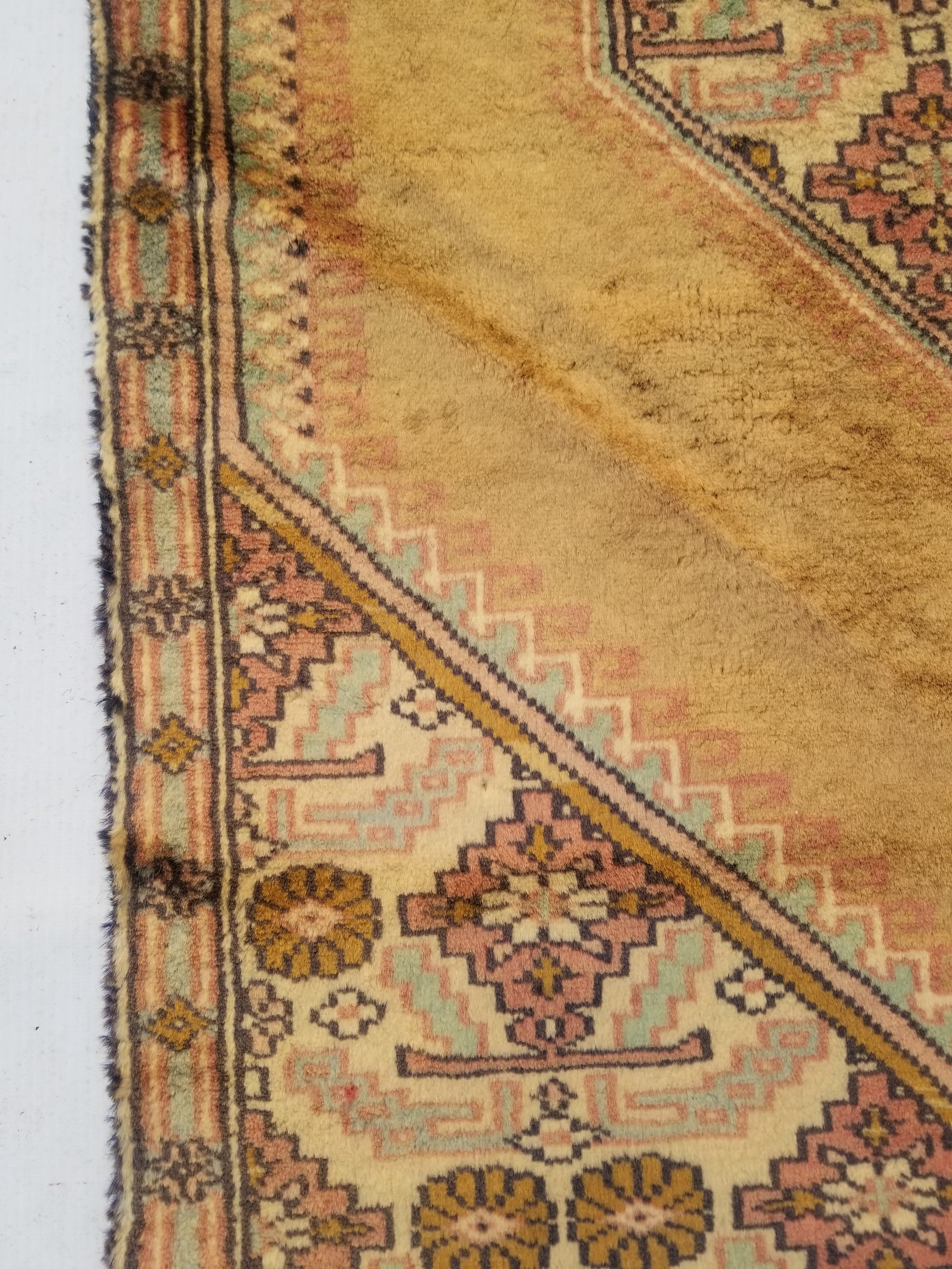 Distressed Antique Traditional Handmade Turkish Wool Multicolor Rug 120x77cm