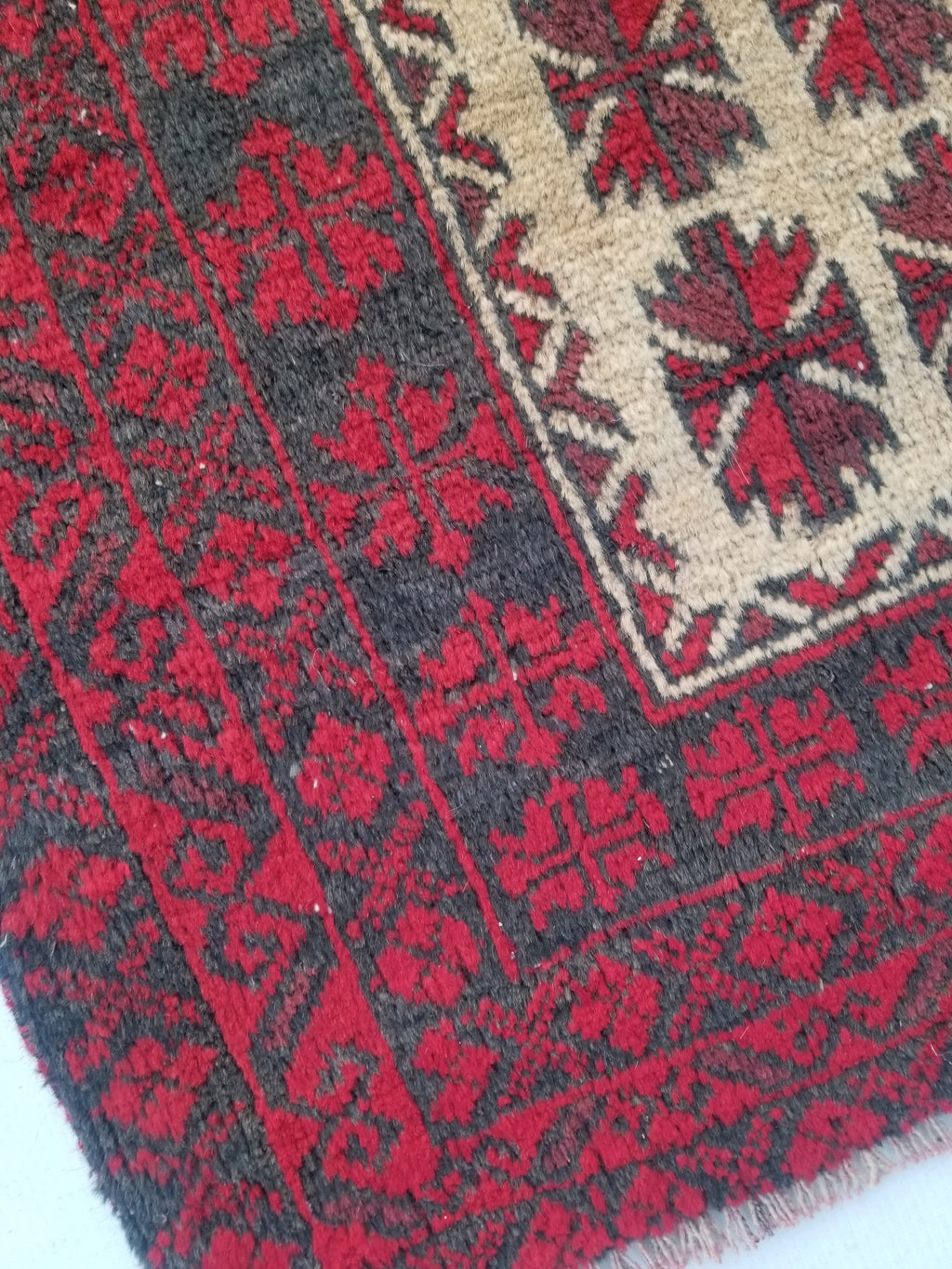 Antique Traditional Handmade Afghan Wool Multicolor Prayer Rug 148x92cm