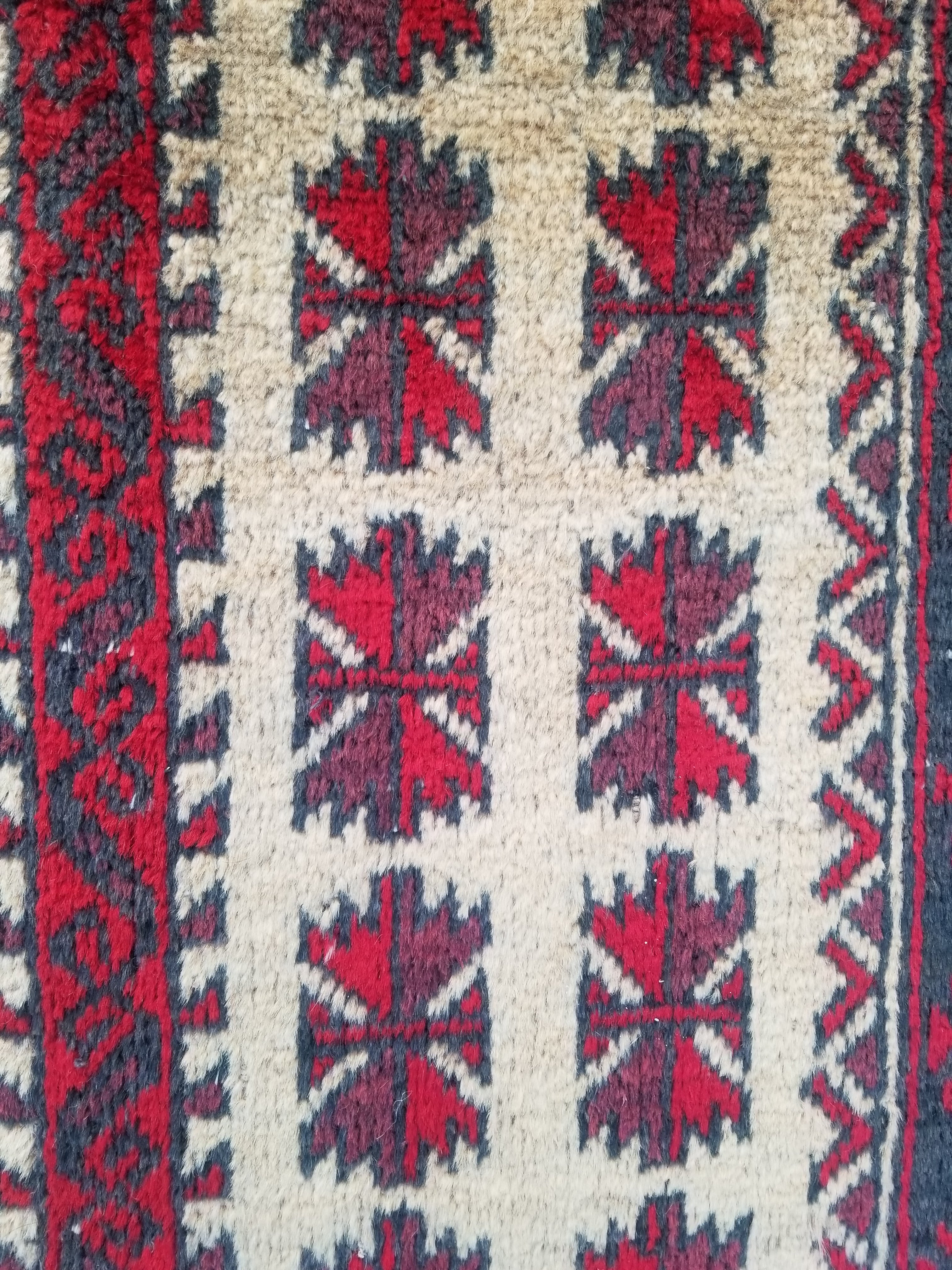Antique Traditional Handmade Afghan Wool Multicolor Prayer Rug 148x92cm