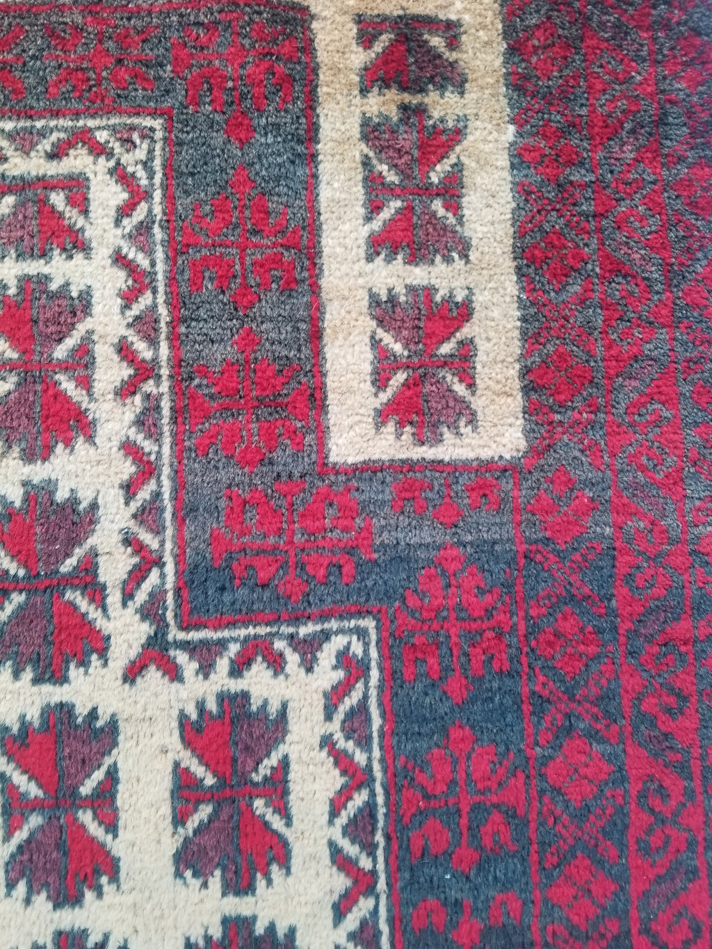 Antique Traditional Handmade Afghan Wool Multicolor Prayer Rug 148x92cm