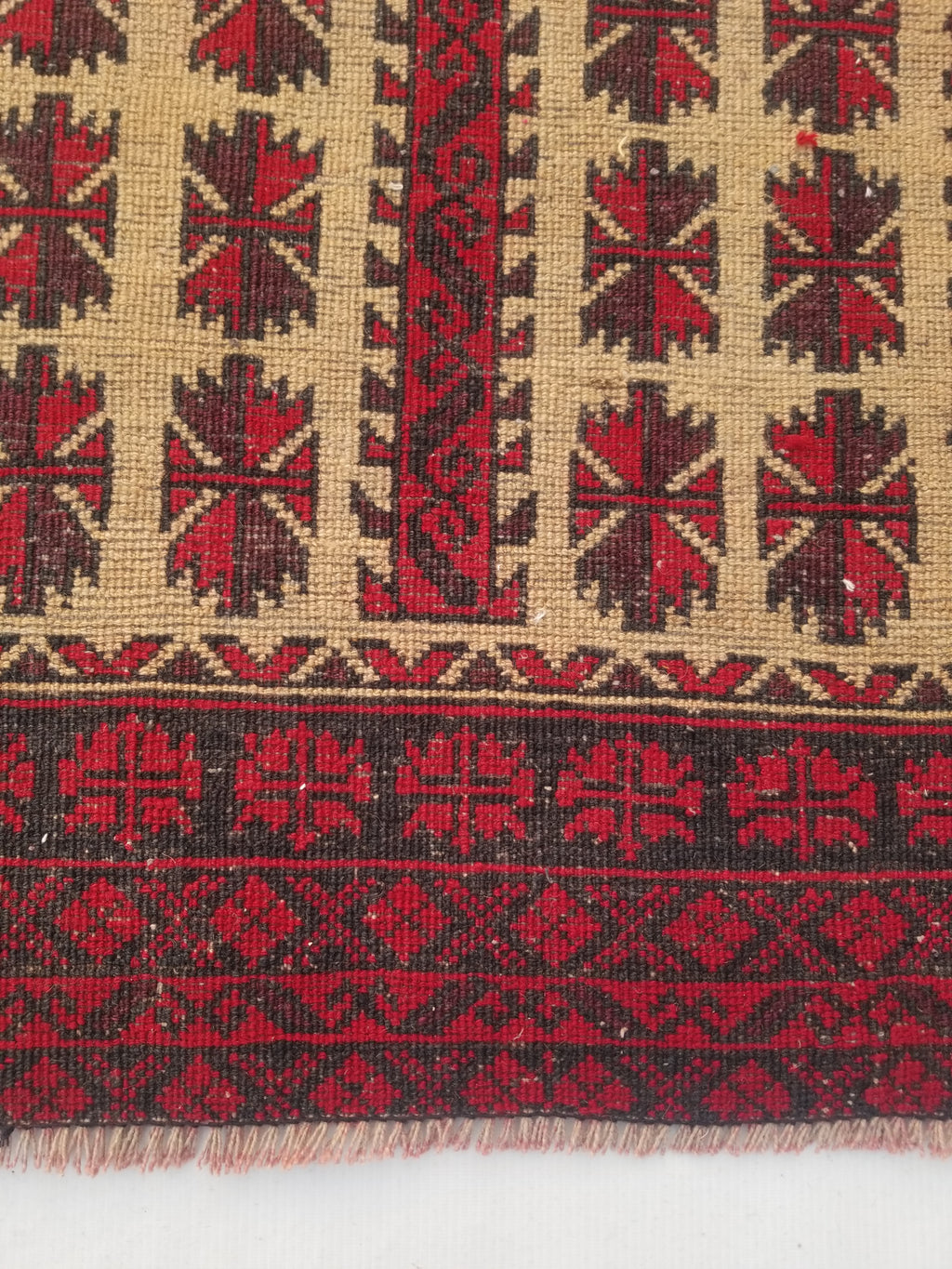 Antique Traditional Handmade Afghan Wool Multicolor Prayer Rug 148x92cm