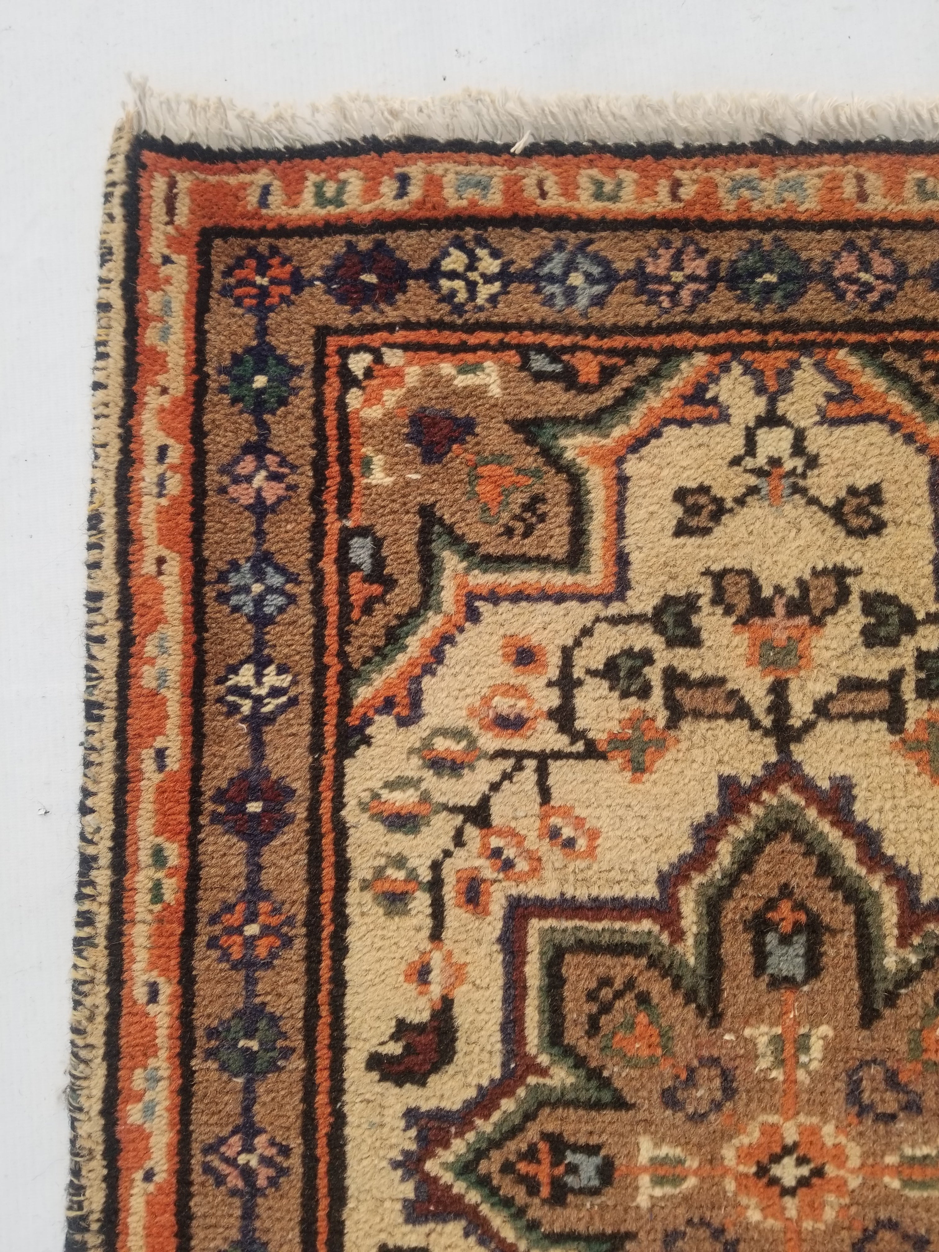 Vintage Traditional Handmade Oriental Wool Multicolor Rug 84x56cm