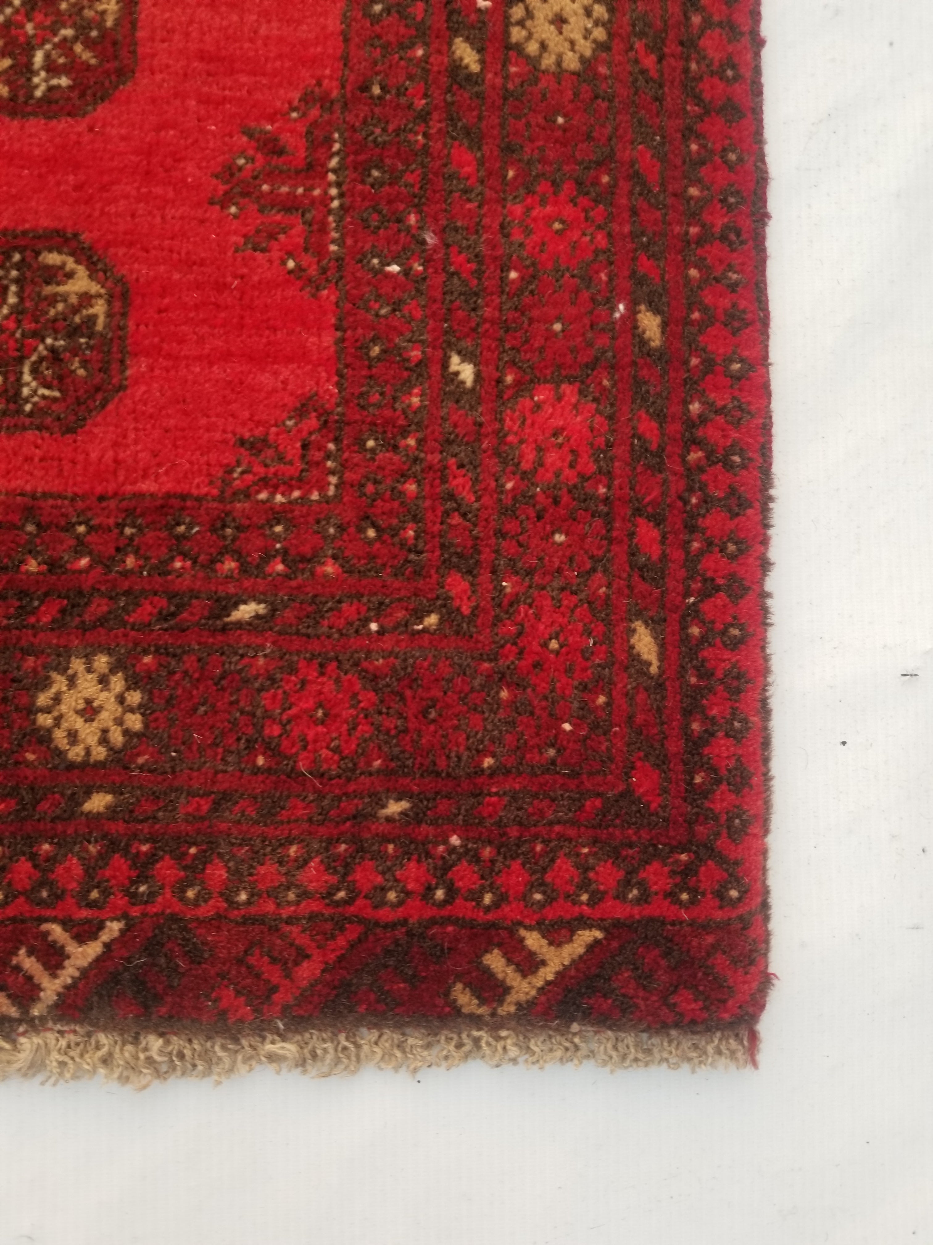 Vintage Traditional Handmade Afghan Turkoman Bokhara Wool Multicolor Rug 65x52cm