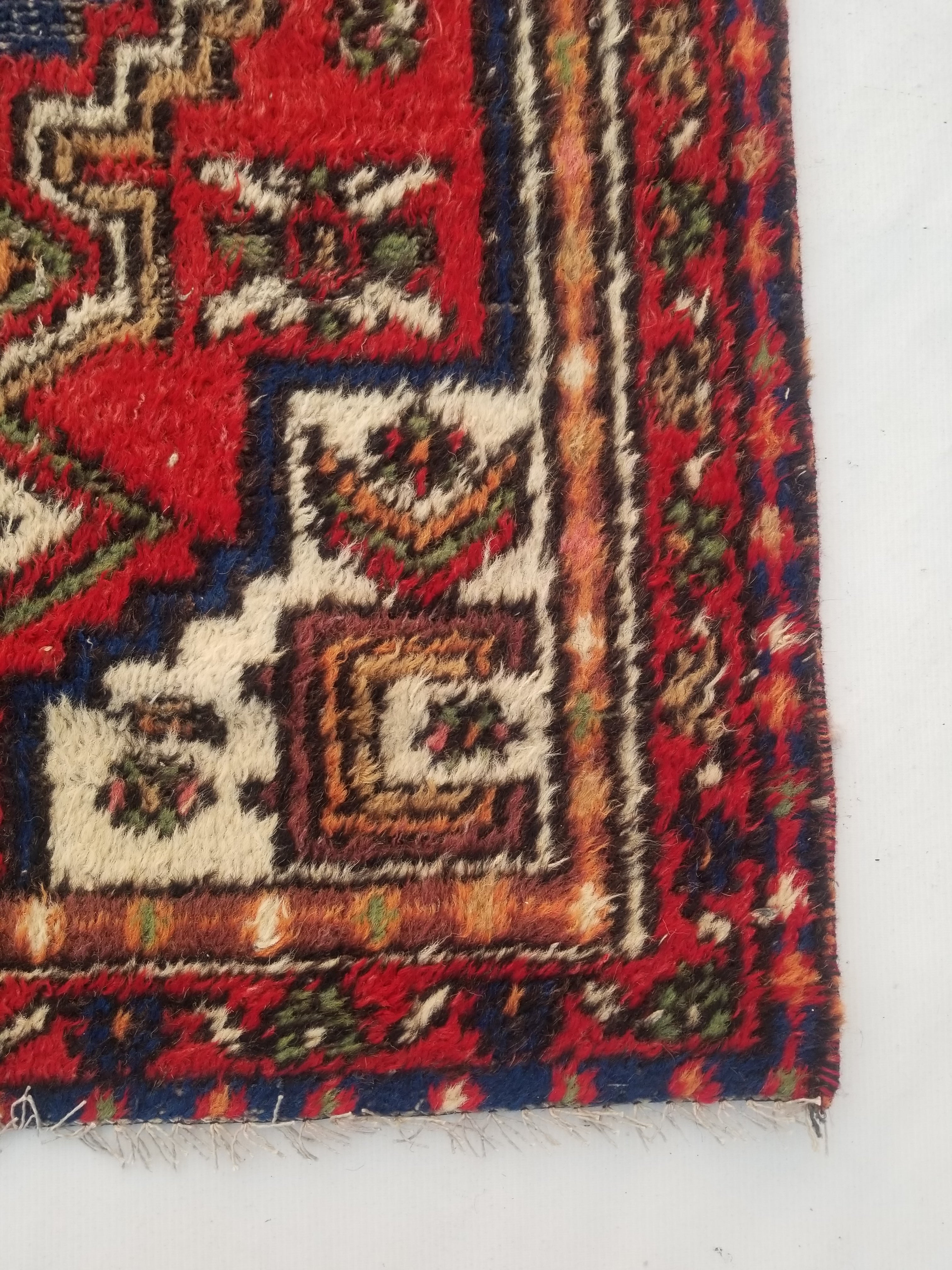 Vintage Traditional Handmade Hamadan Wool Multicolor Rug 150x85cm