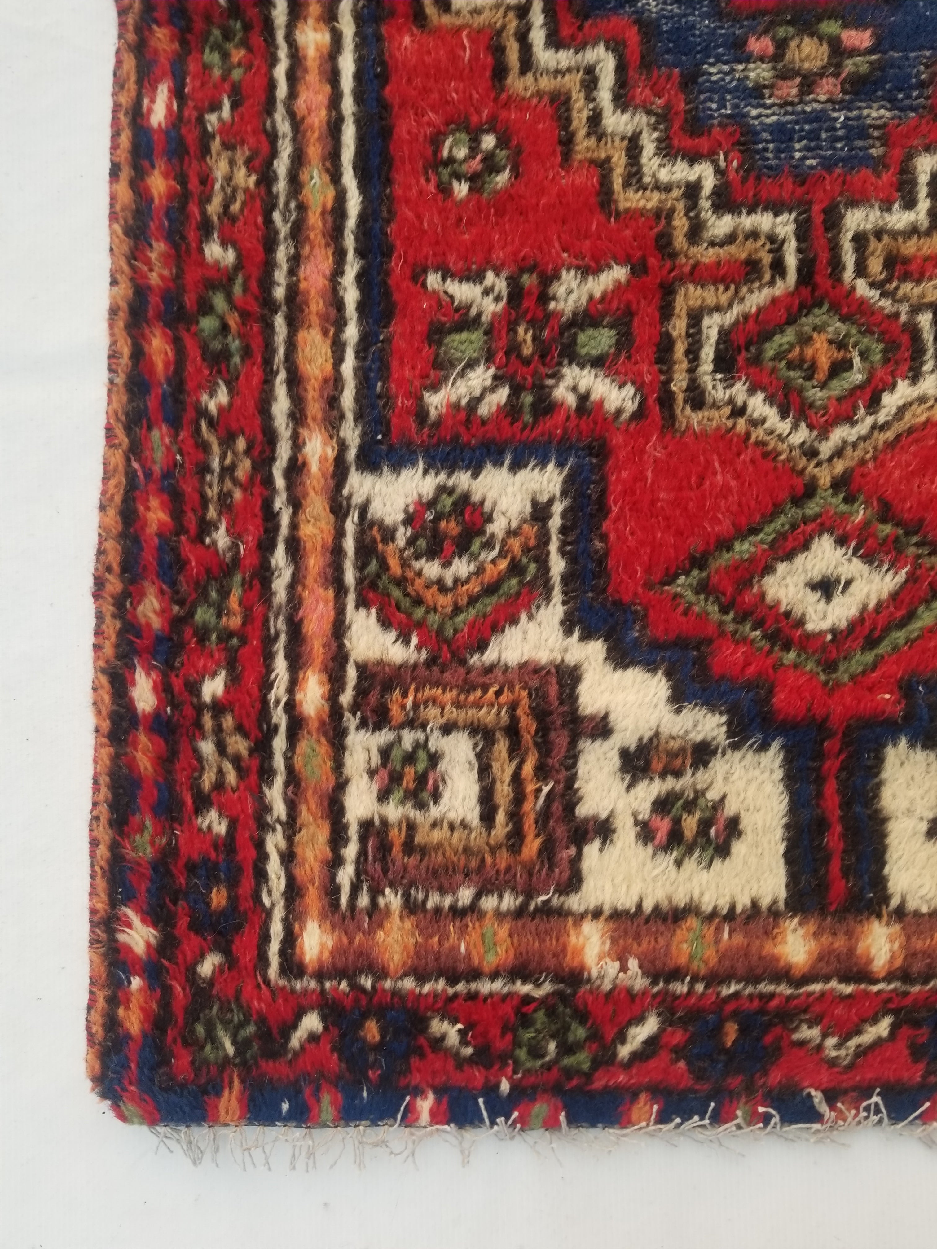 Vintage Traditional Handmade Hamadan Wool Multicolor Rug 150x85cm