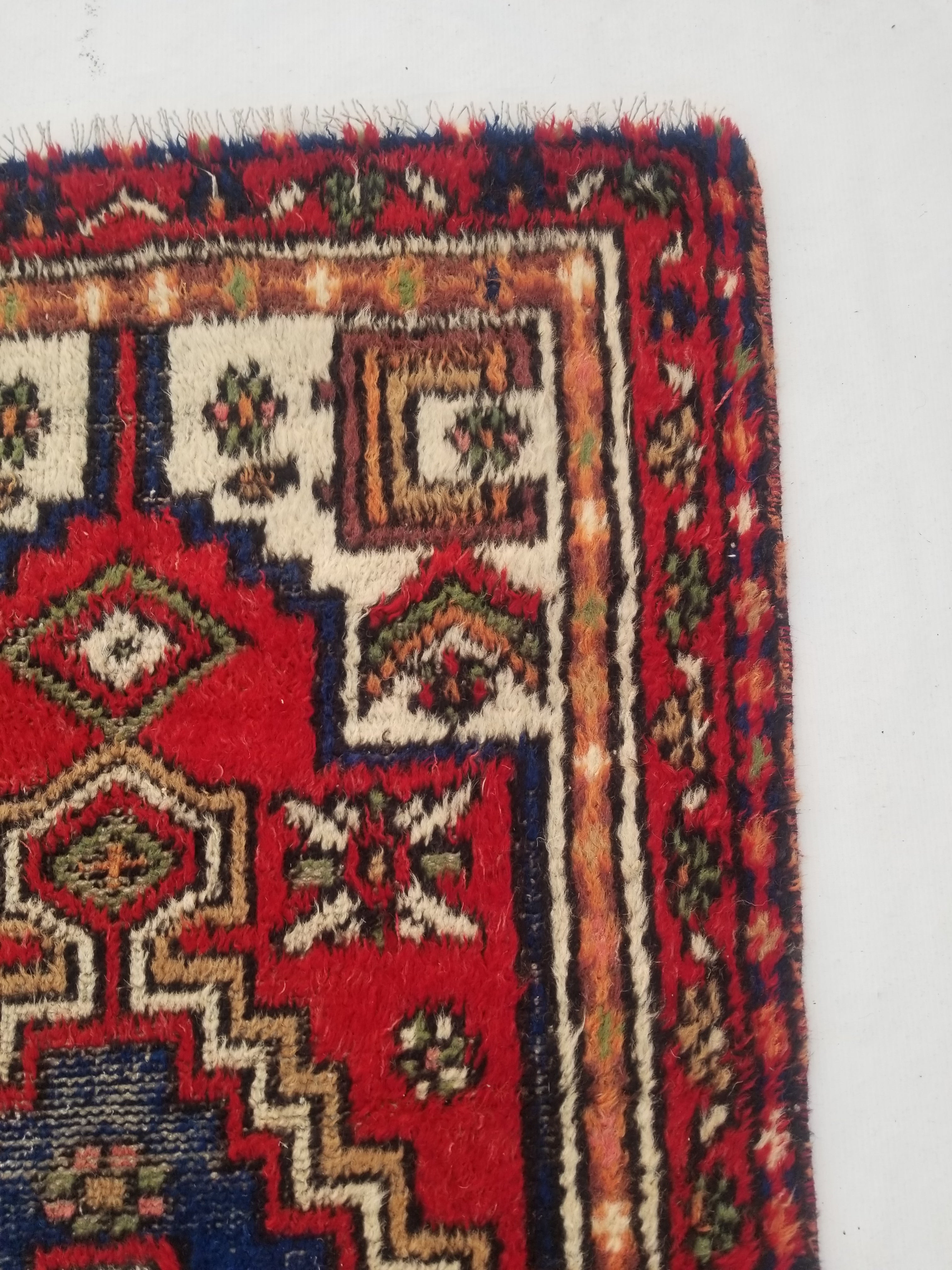 Vintage Traditional Handmade Hamadan Wool Multicolor Rug 150x85cm