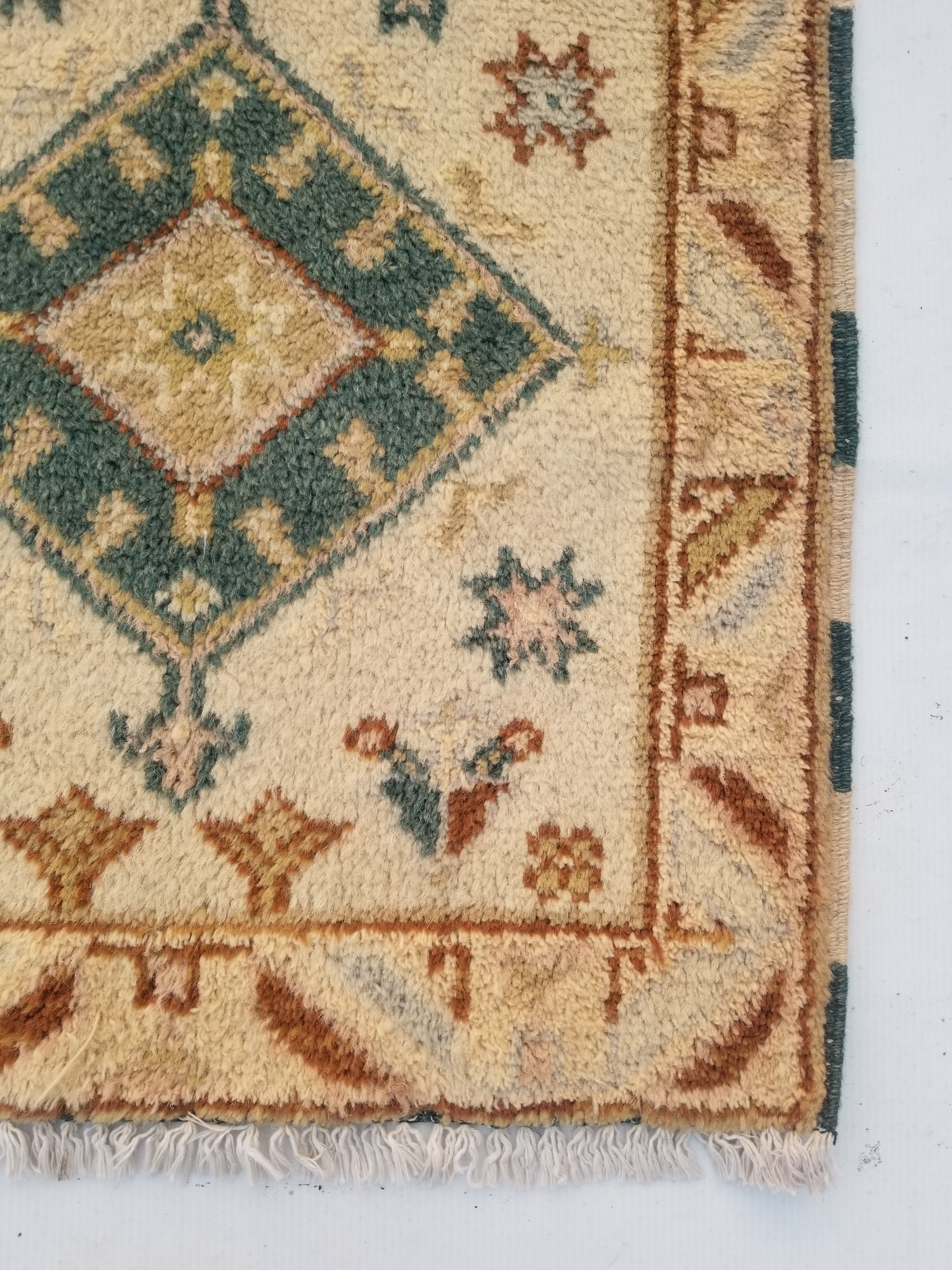 Vintage Traditional Handmade Turkish Oushak Wool Multicolor Rug 120x61cm