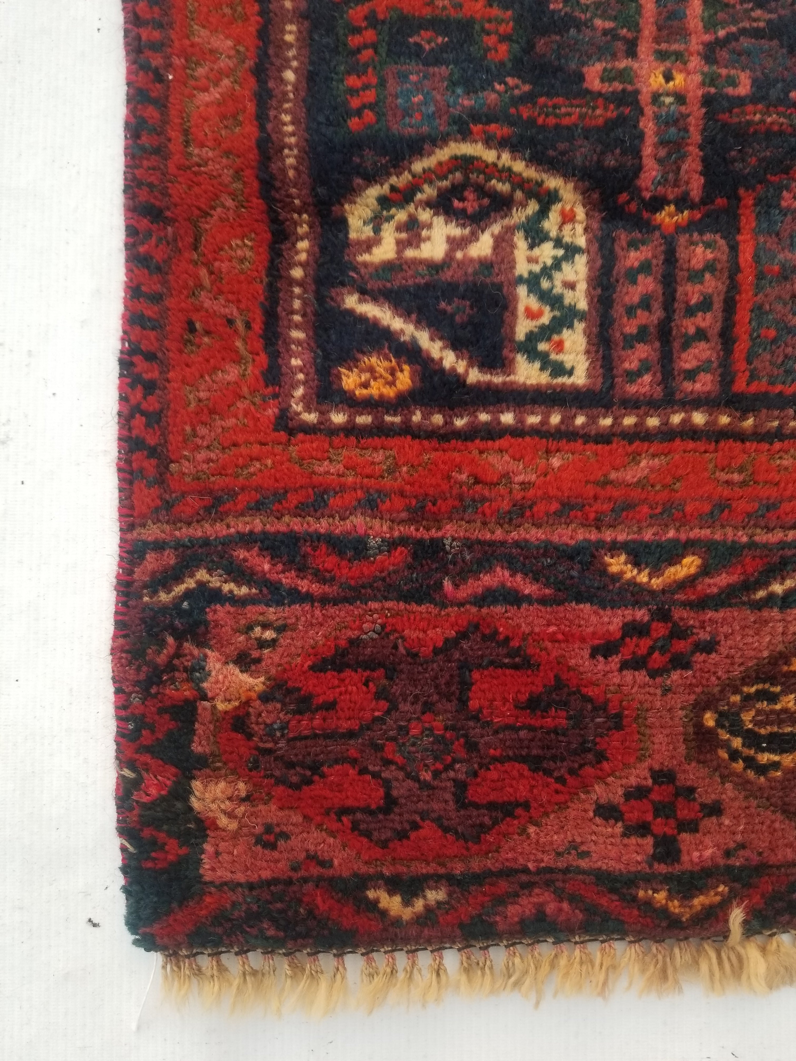 Antique Traditional Handmade Afghan Wool Multicolor Rug 58x47cm