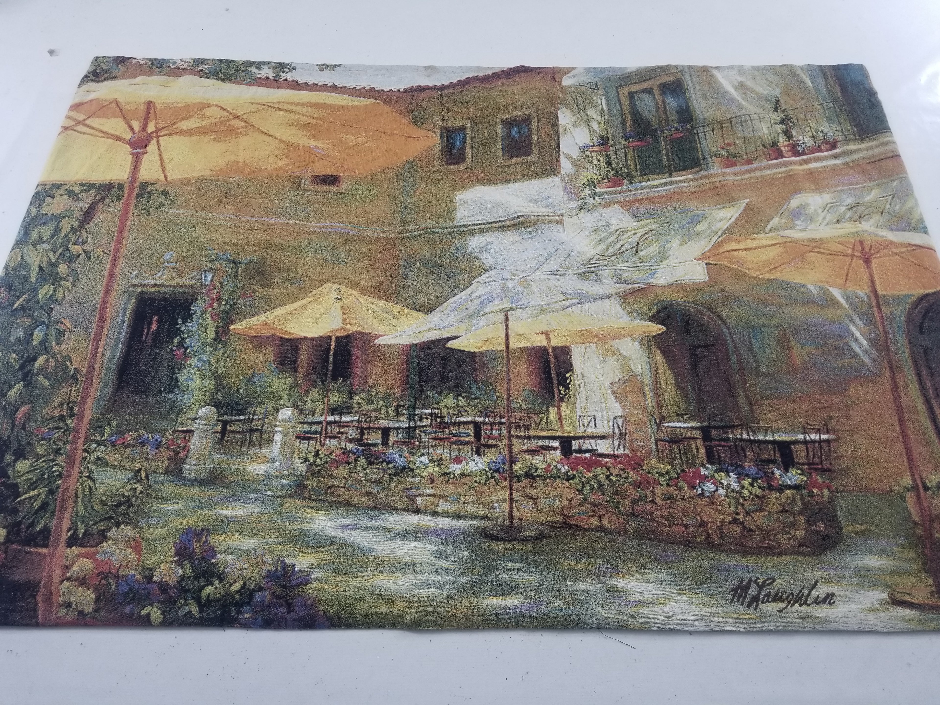 Vintage American Outdoor Cafe Scene Wall Hanging Tapestry 177x122cm