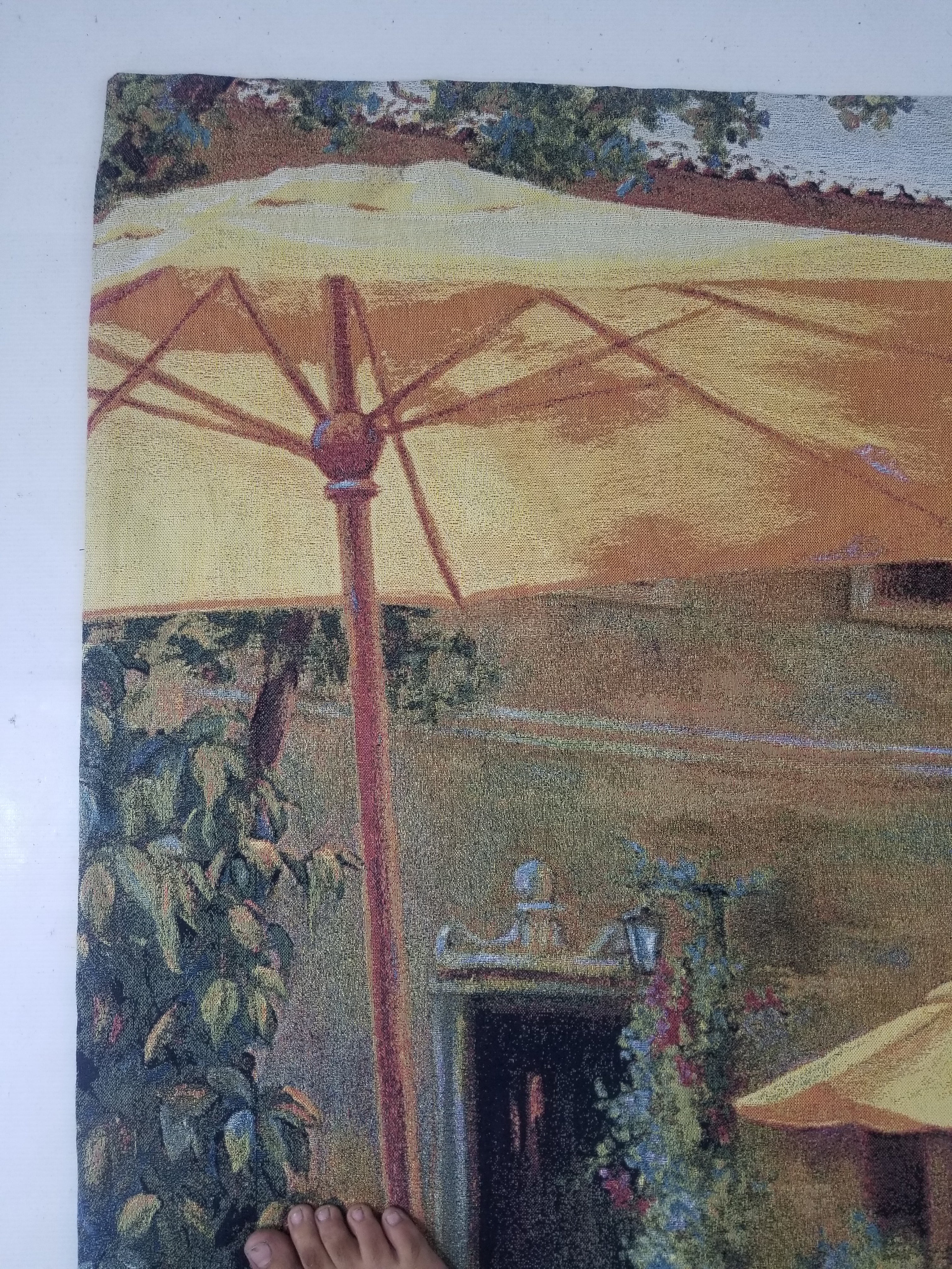 Vintage American Outdoor Cafe Scene Wall Hanging Tapestry 177x122cm