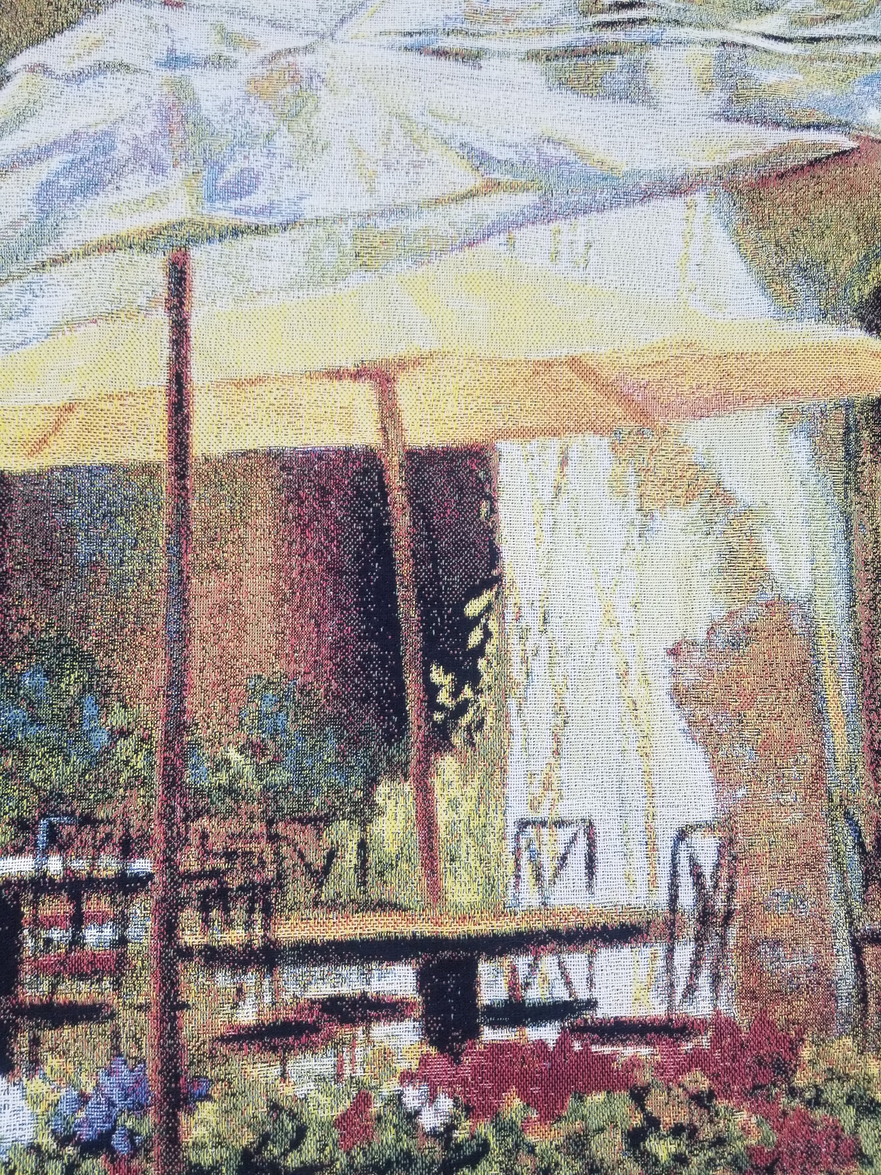 Vintage American Outdoor Cafe Scene Wall Hanging Tapestry 177x122cm