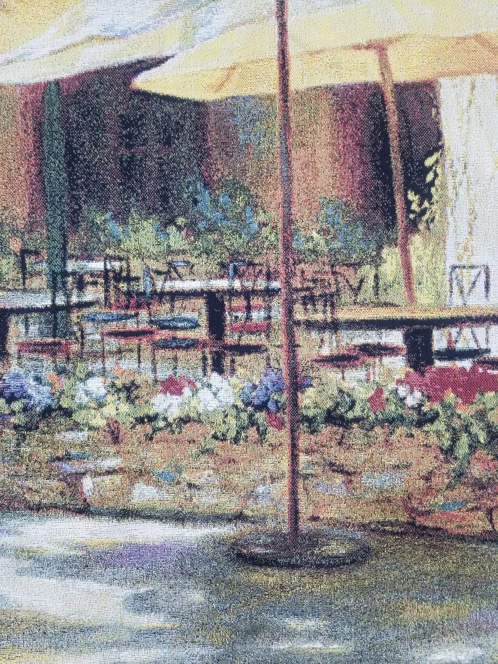 Vintage American Outdoor Cafe Scene Wall Hanging Tapestry 177x122cm
