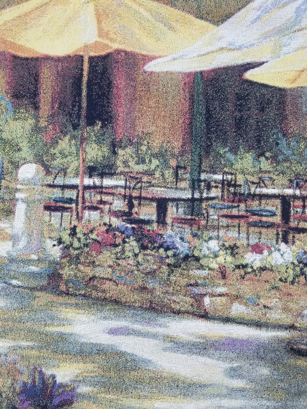 Vintage American Outdoor Cafe Scene Wall Hanging Tapestry 177x122cm