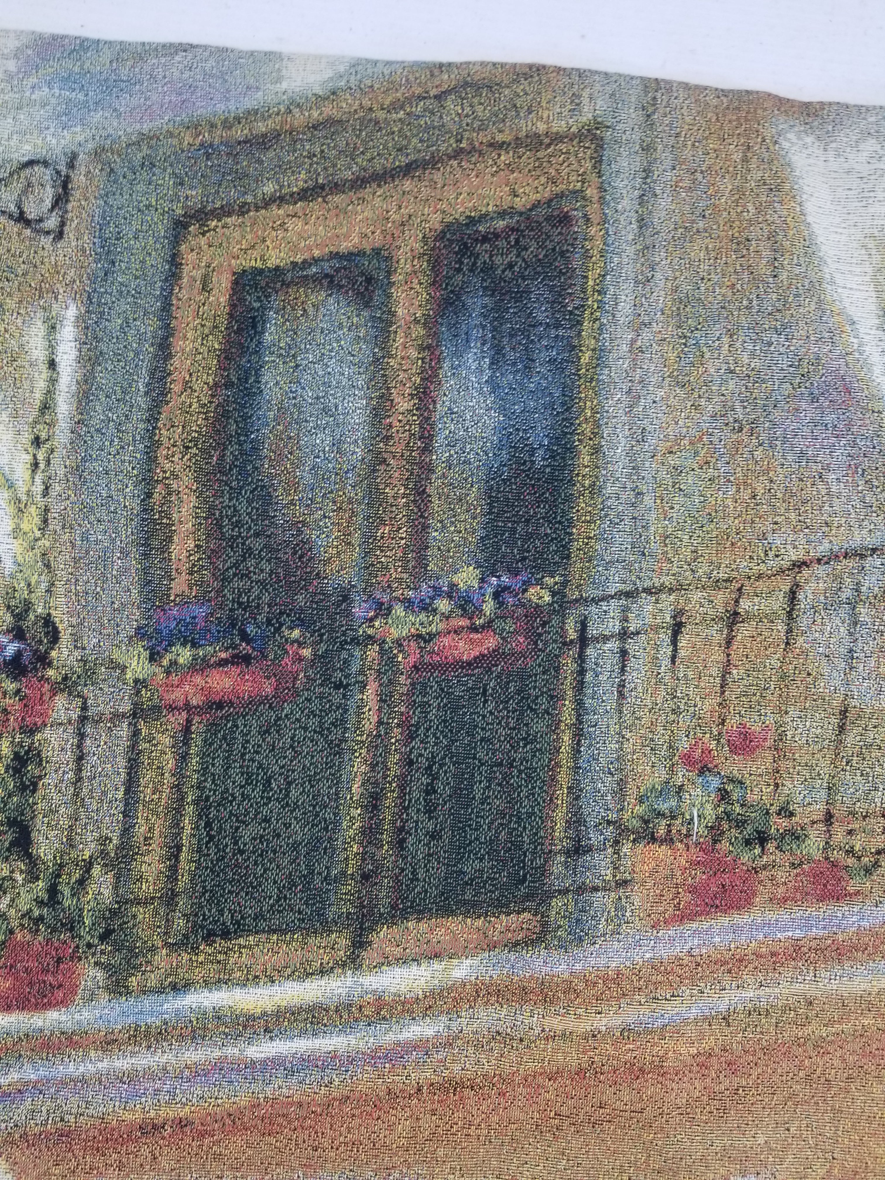 Vintage American Outdoor Cafe Scene Wall Hanging Tapestry 177x122cm