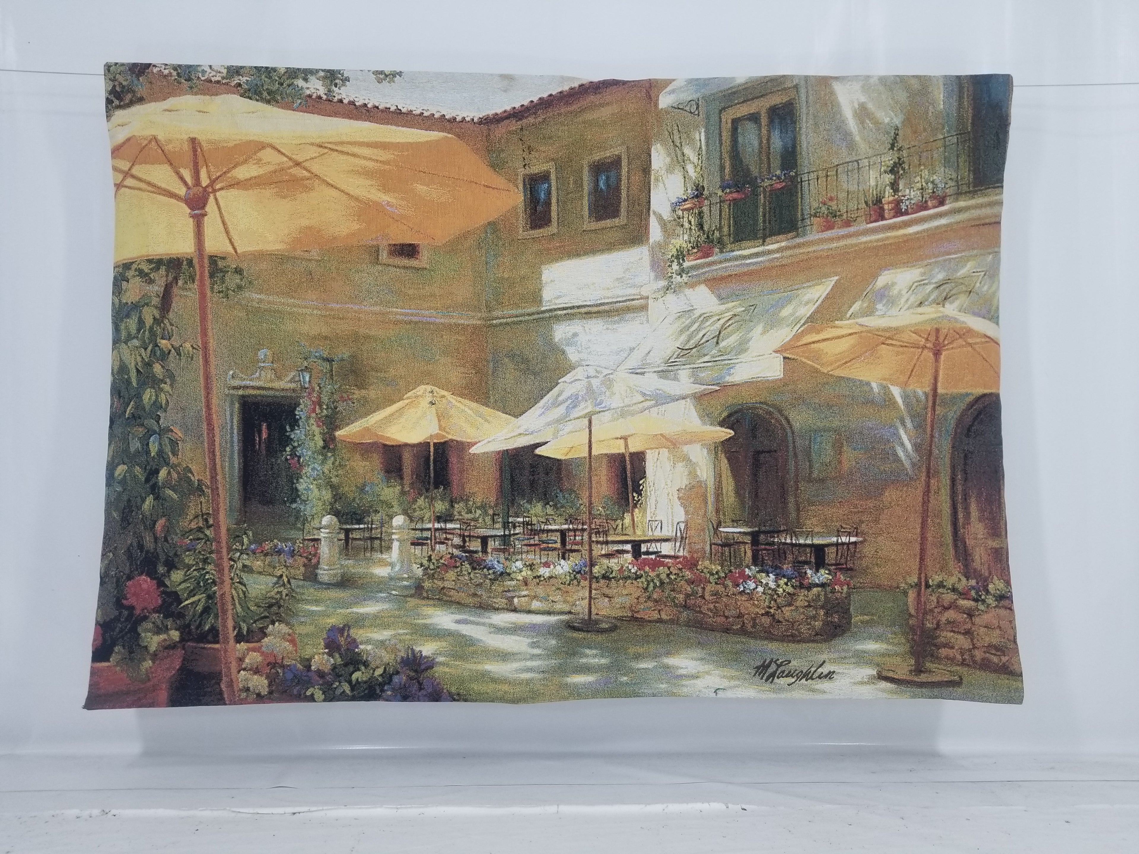 Vintage American Outdoor Cafe Scene Wall Hanging Tapestry 177x122cm