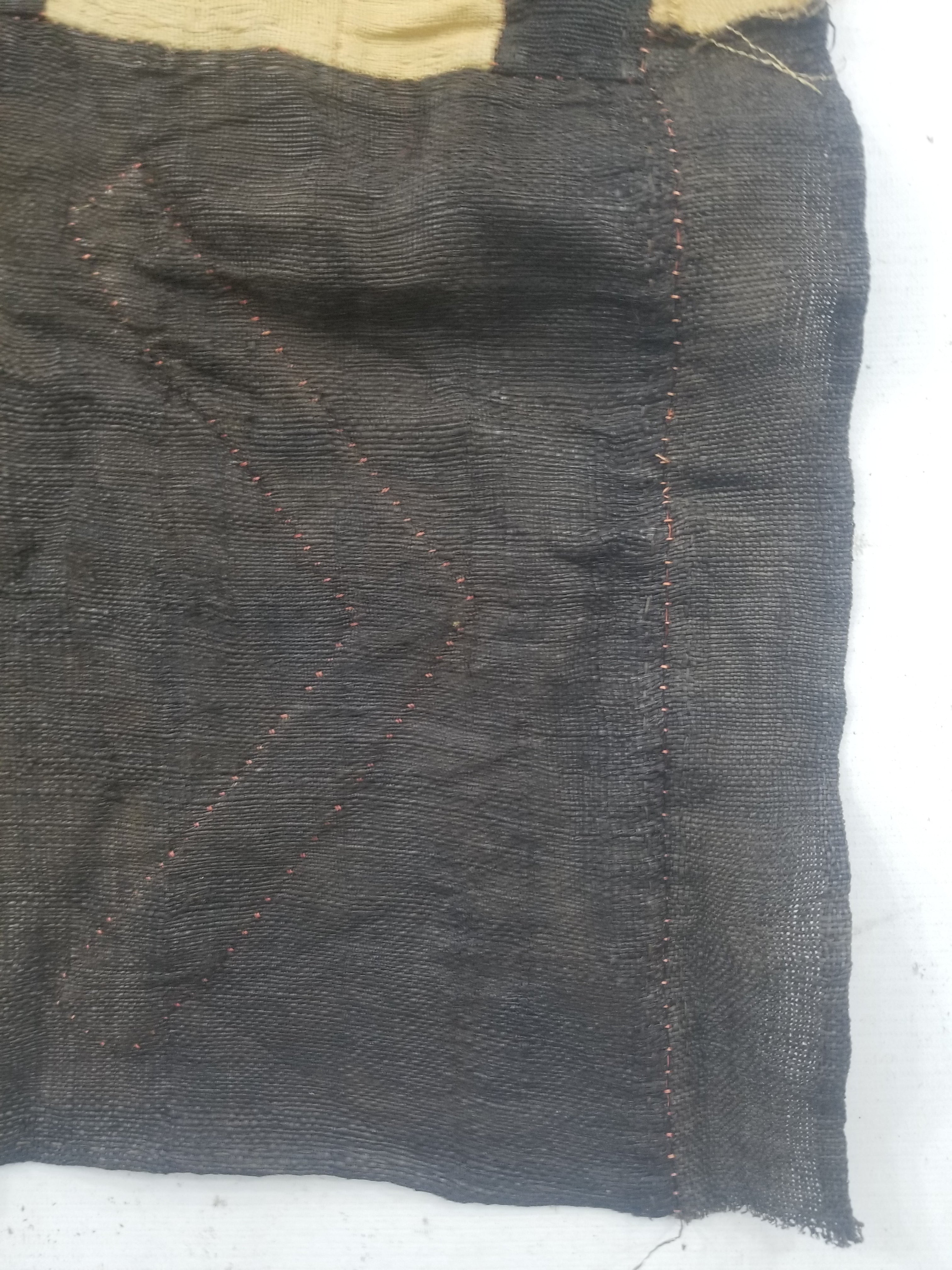 Vintage African Handwoven Kuba Cloth Raffia Textile Panel 190x52cm
