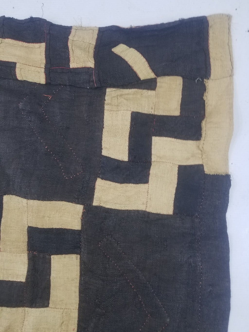 Vintage African Handwoven Kuba Cloth Raffia Textile Panel 190x52cm