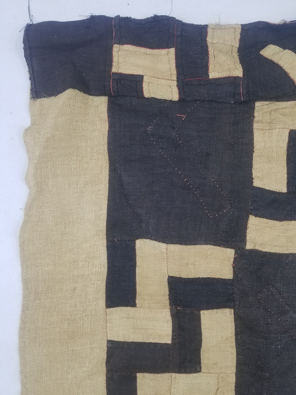 Vintage African Handwoven Kuba Cloth Raffia Textile Panel 190x52cm