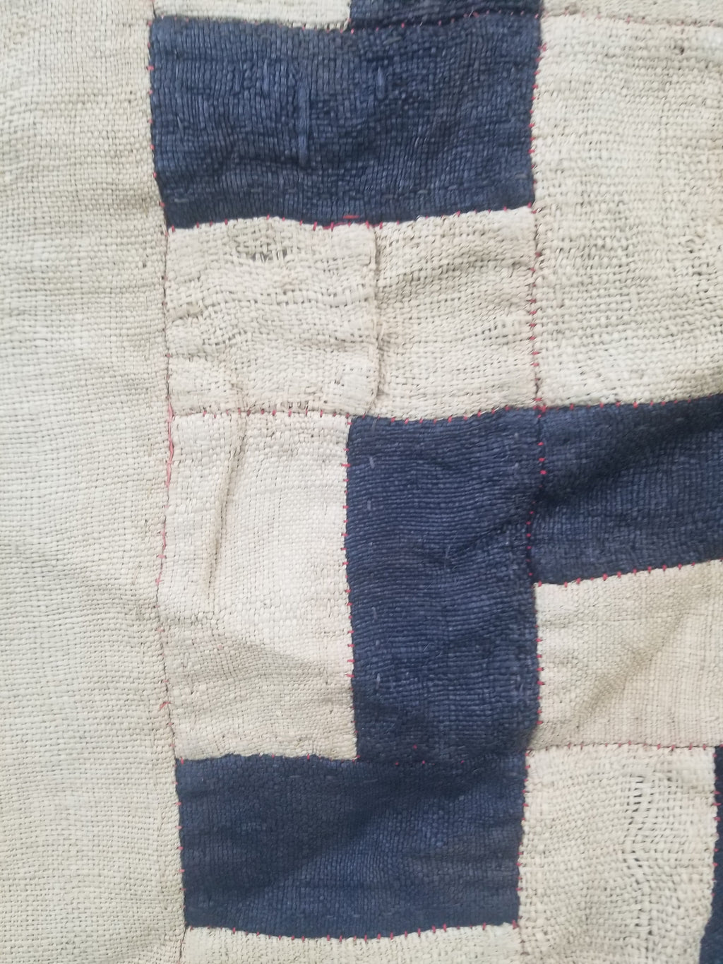 Vintage African Handwoven Kuba Cloth Raffia Textile Panel 190x52cm