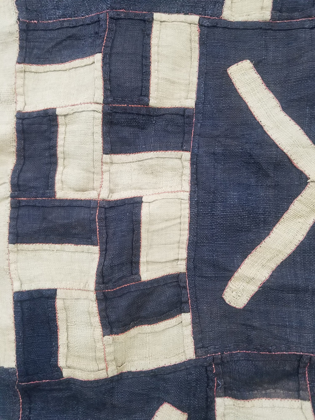 Vintage African Handwoven Kuba Cloth Raffia Textile Panel 190x52cm