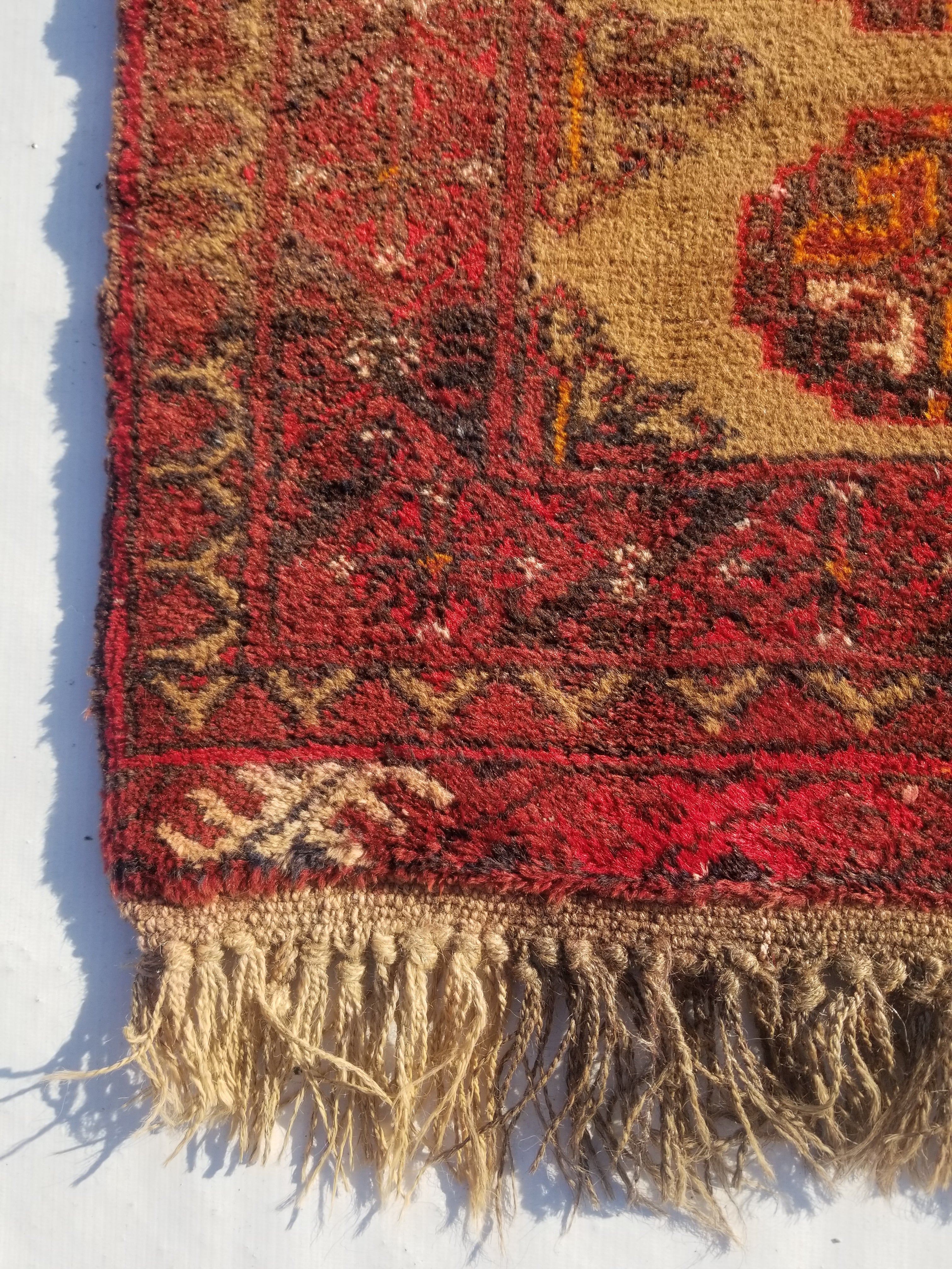 Distressed Antique Handmade Bokhara Wool Multicolor Rug 60x54cm