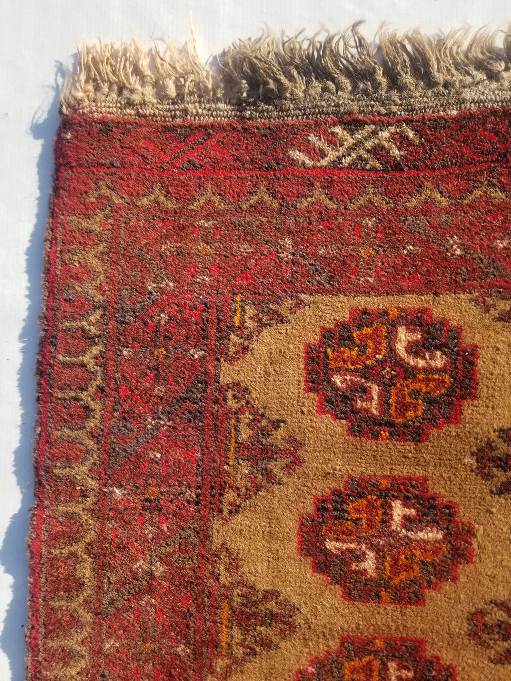 Distressed Antique Handmade Bokhara Wool Multicolor Rug 60x54cm