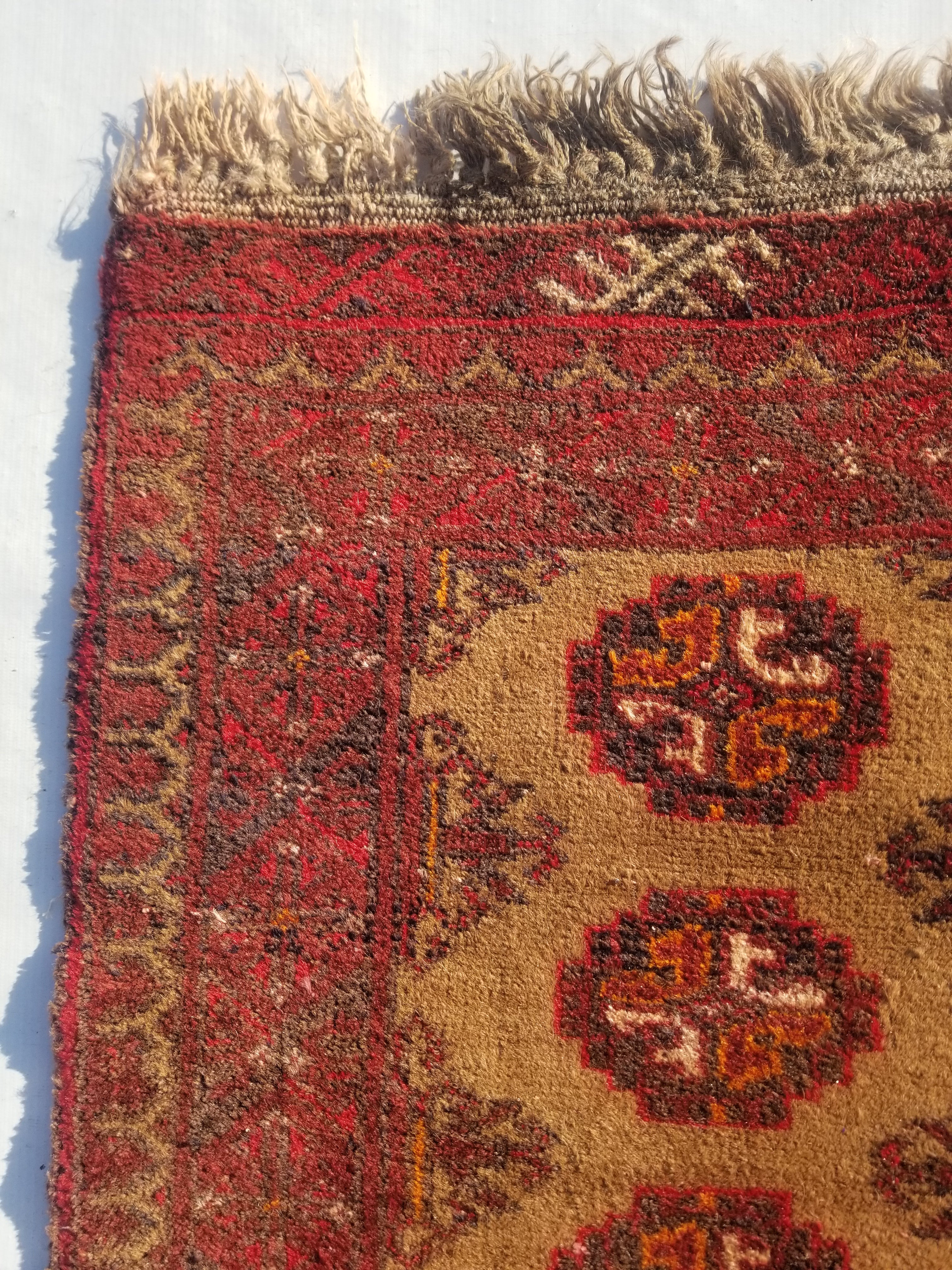 Distressed Antique Handmade Bokhara Wool Multicolor Rug 60x54cm