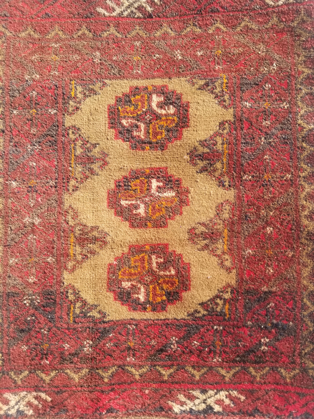 Distressed Antique Handmade Bokhara Wool Multicolor Rug 60x54cm