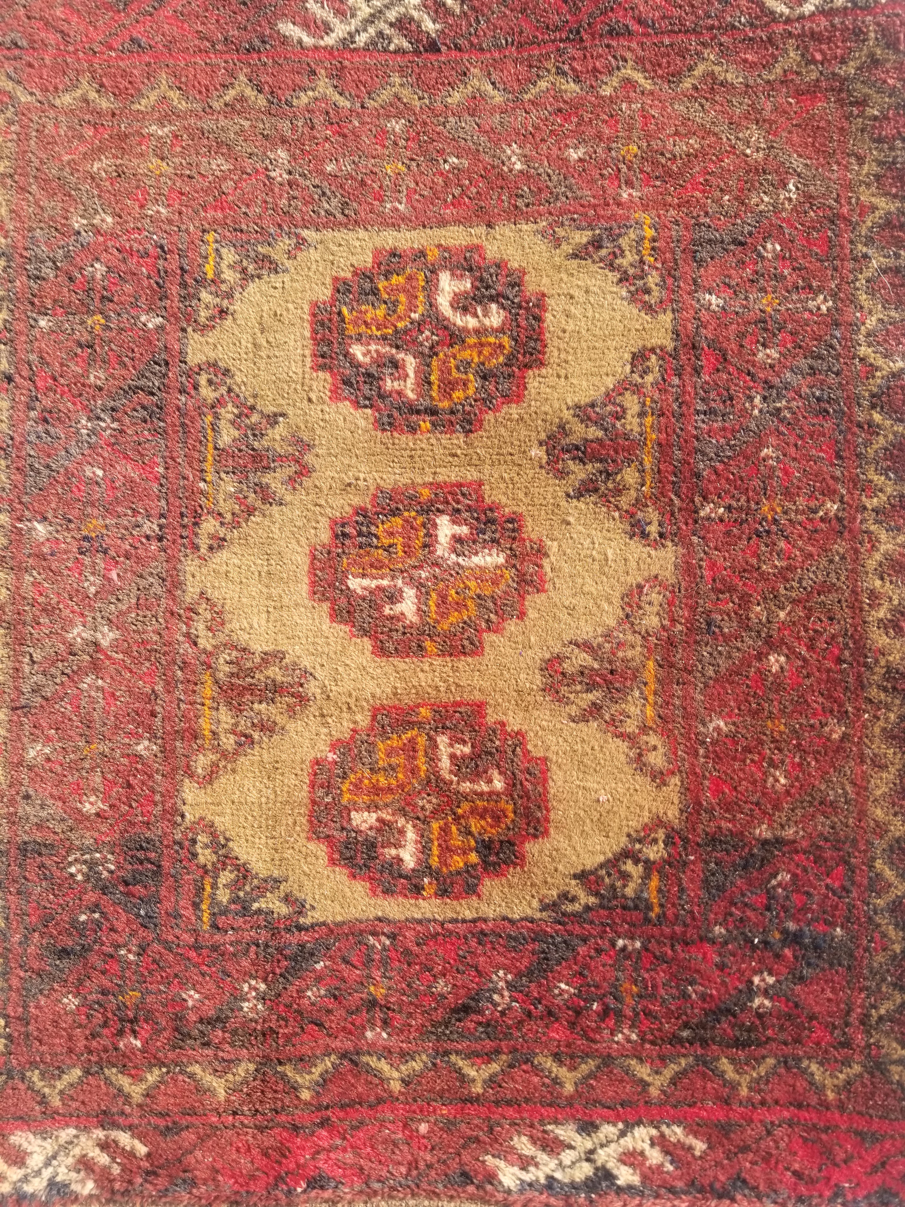 Distressed Antique Handmade Bokhara Wool Multicolor Rug 60x54cm