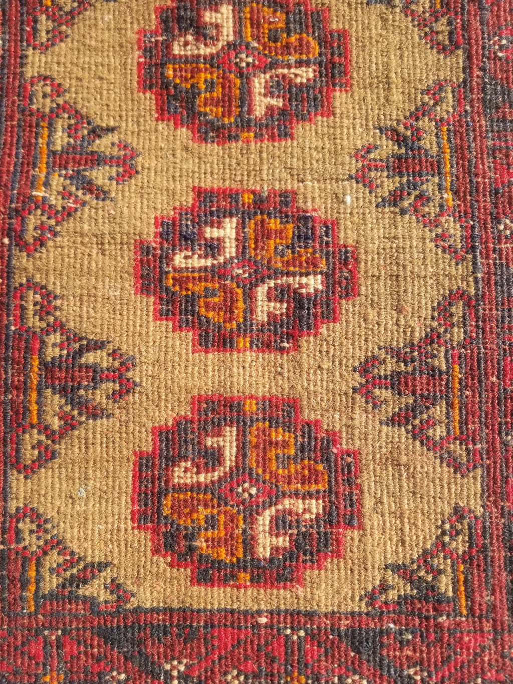 Distressed Antique Handmade Bokhara Wool Multicolor Rug 60x54cm