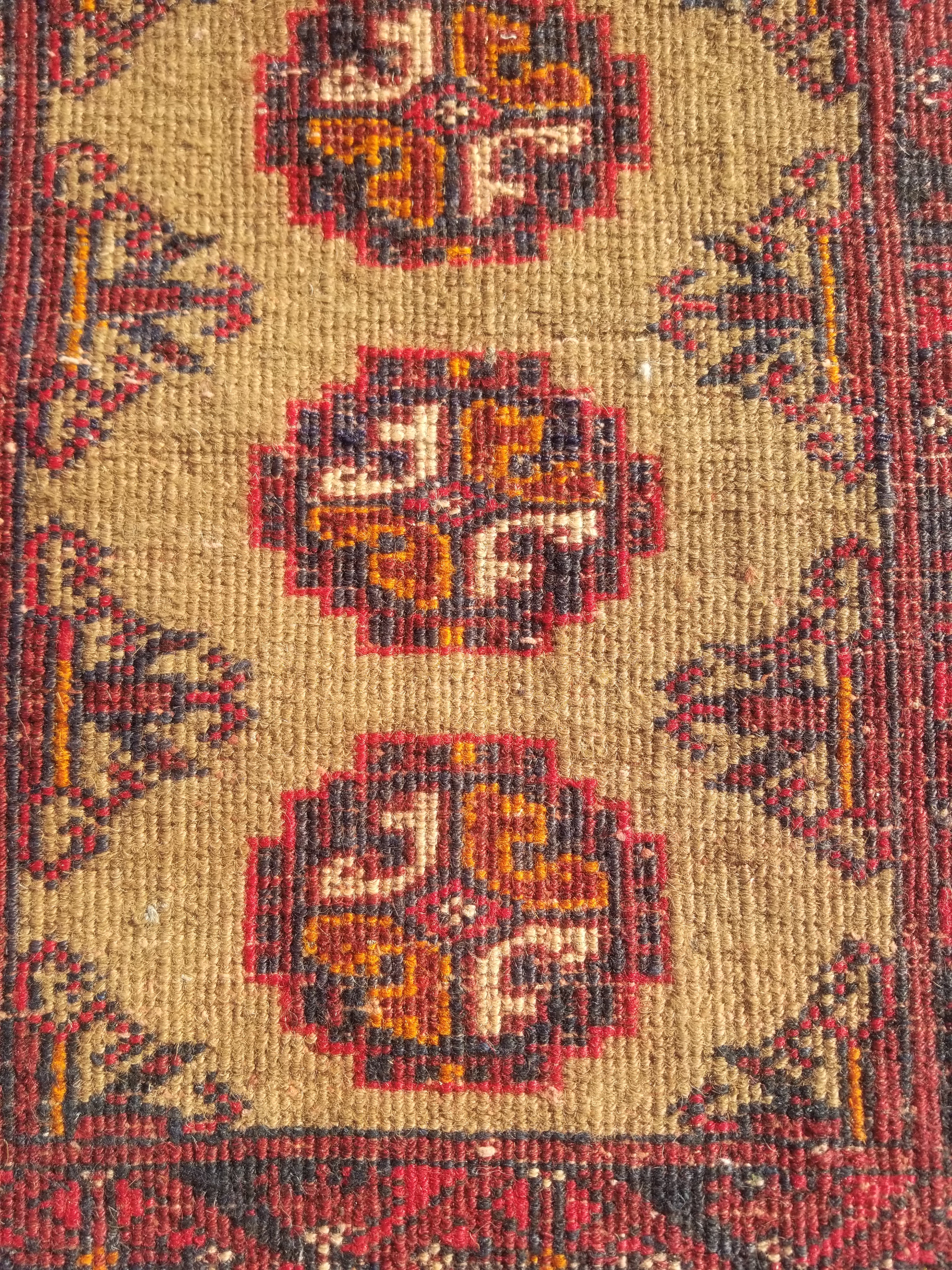 Distressed Antique Handmade Bokhara Wool Multicolor Rug 60x54cm
