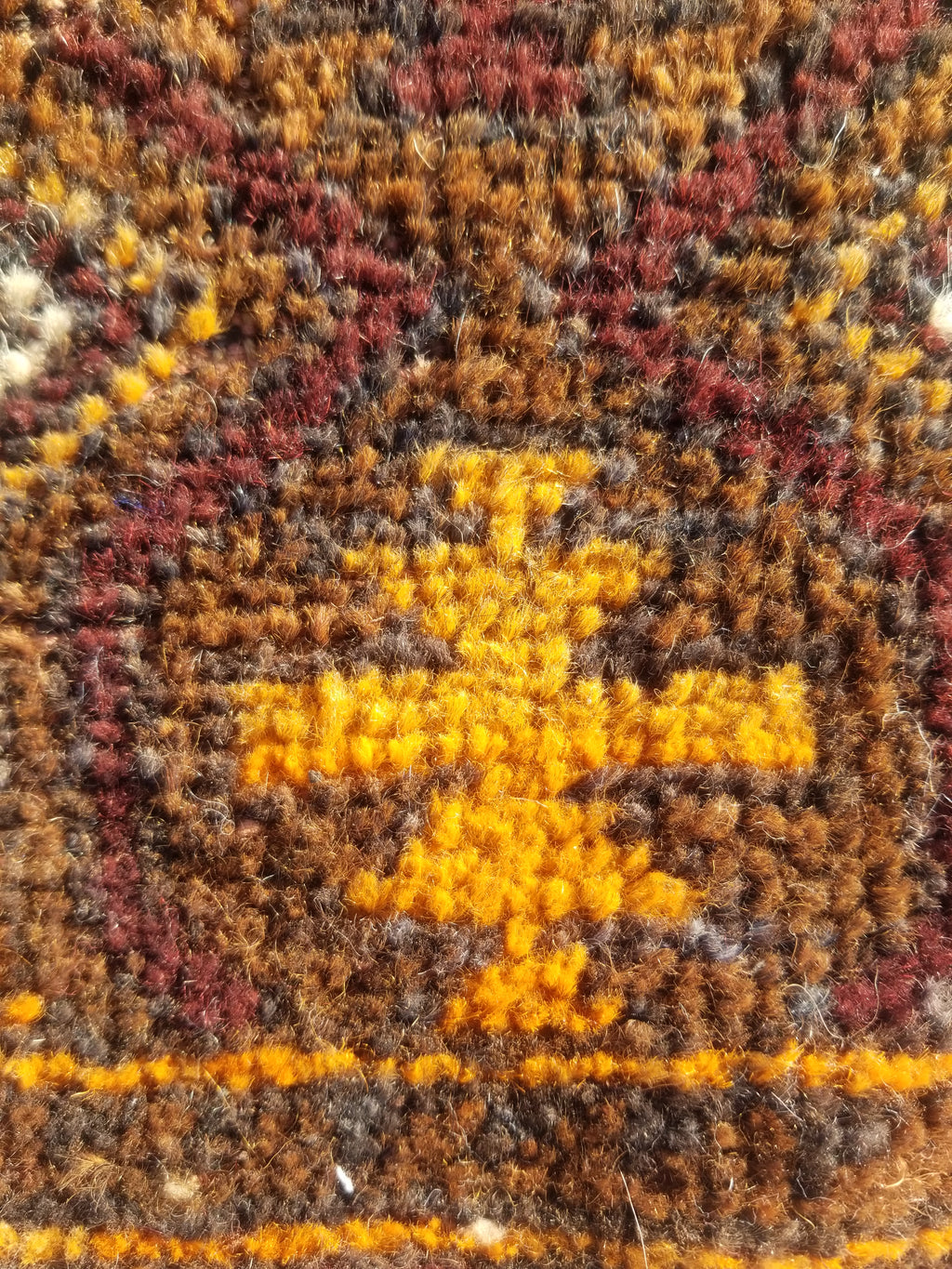 Antique Traditional Handmade Afghan Wool Multicolor Rug 60x48cm