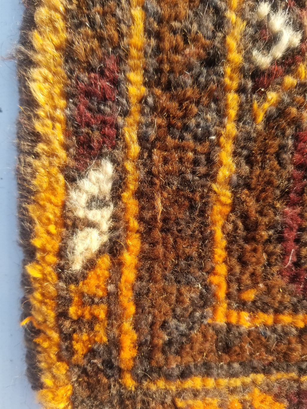 Antique Traditional Handmade Afghan Wool Multicolor Rug 60x48cm
