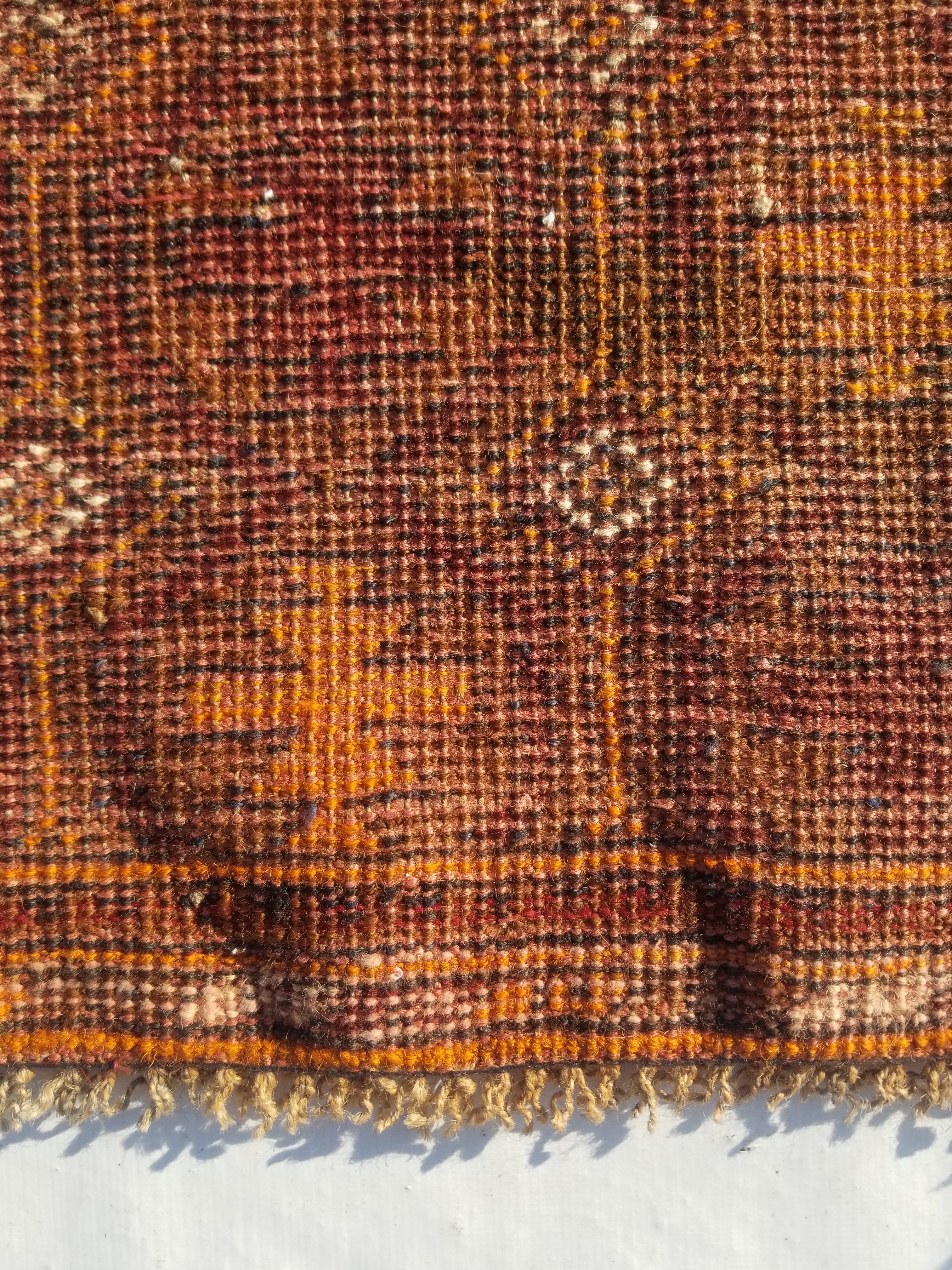 Antique Traditional Handmade Afghan Wool Multicolor Rug 60x48cm