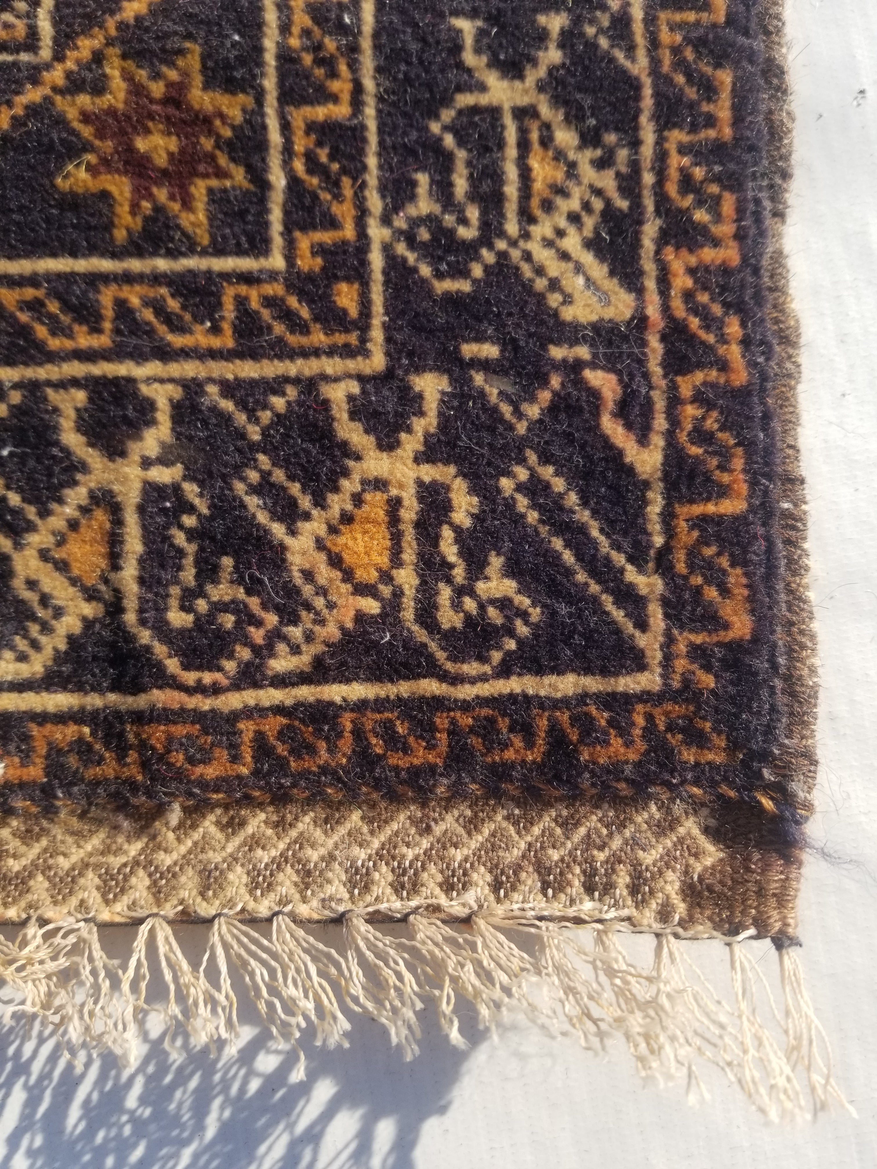 Antique Traditional Handmade Afghan Wool Multicolor Bag Face 38x34cm