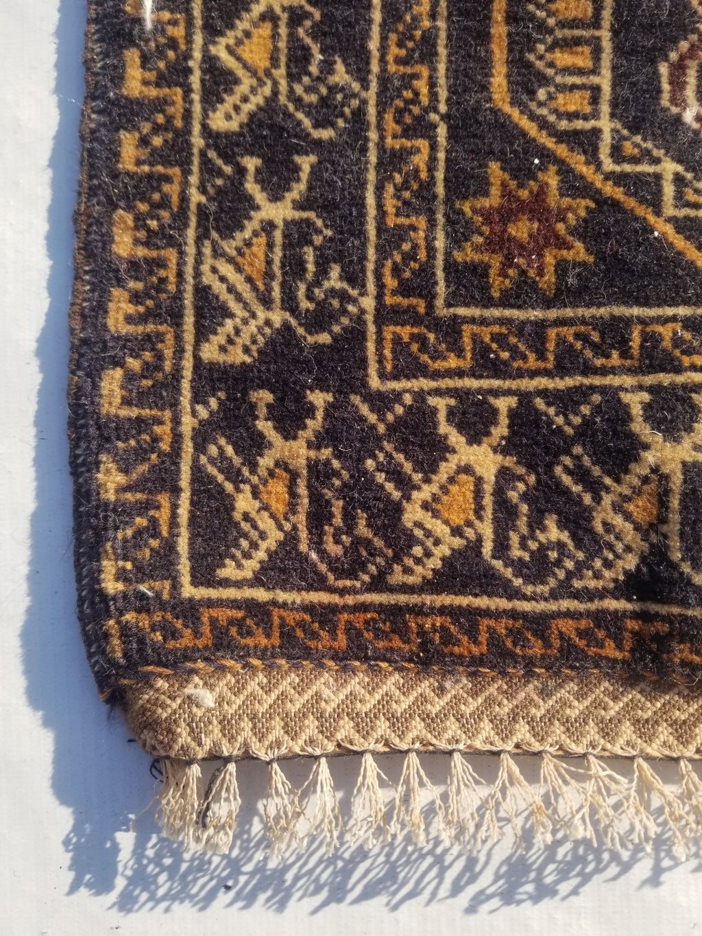 Antique Traditional Handmade Afghan Wool Multicolor Bag Face 38x34cm