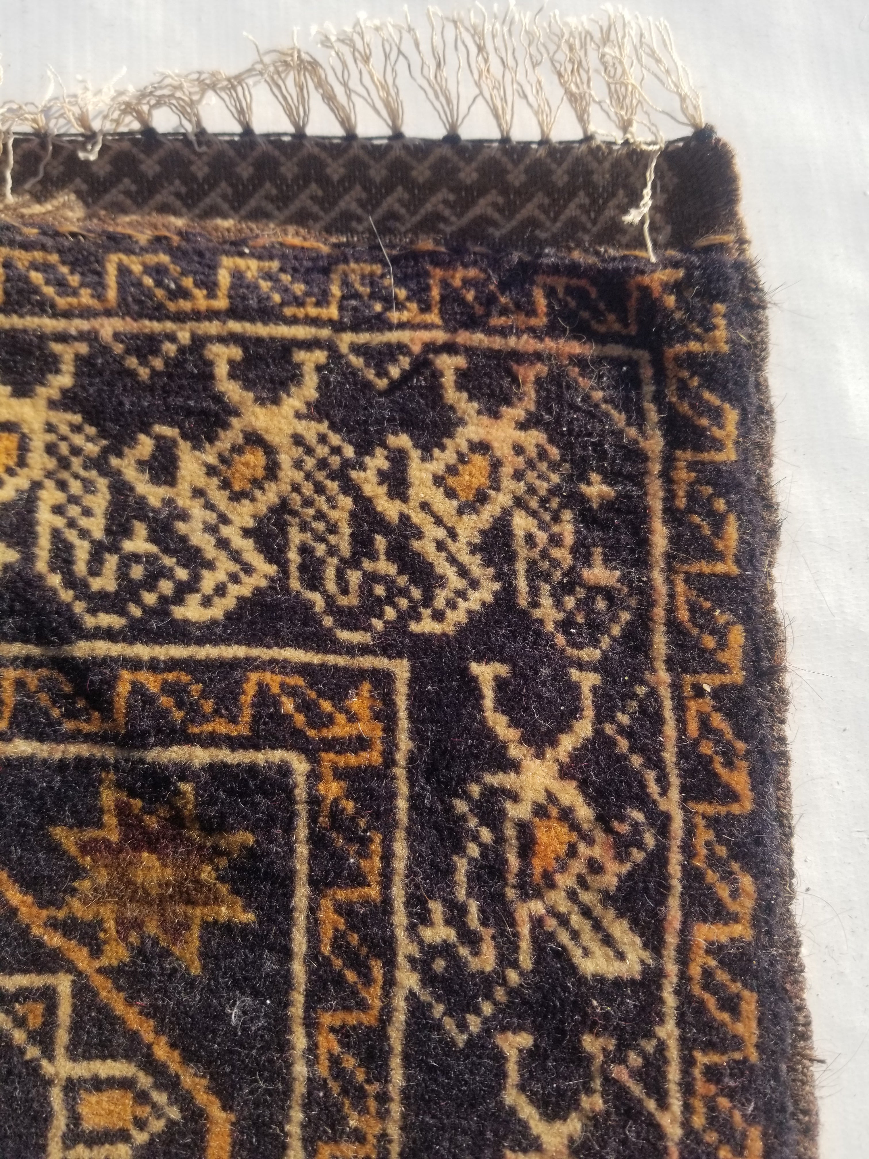 Antique Traditional Handmade Afghan Wool Multicolor Bag Face 38x34cm