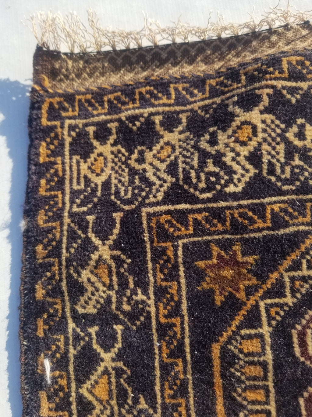 Antique Traditional Handmade Afghan Wool Multicolor Bag Face 38x34cm